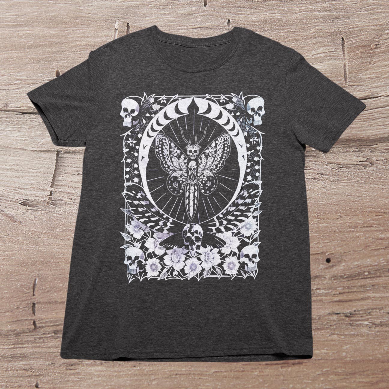 The Death's-Head Hawkmoth | Skull Macabre Gothic Horror Silence | Occult Moth Lamb Symbol, Graphic Art T-Shirt