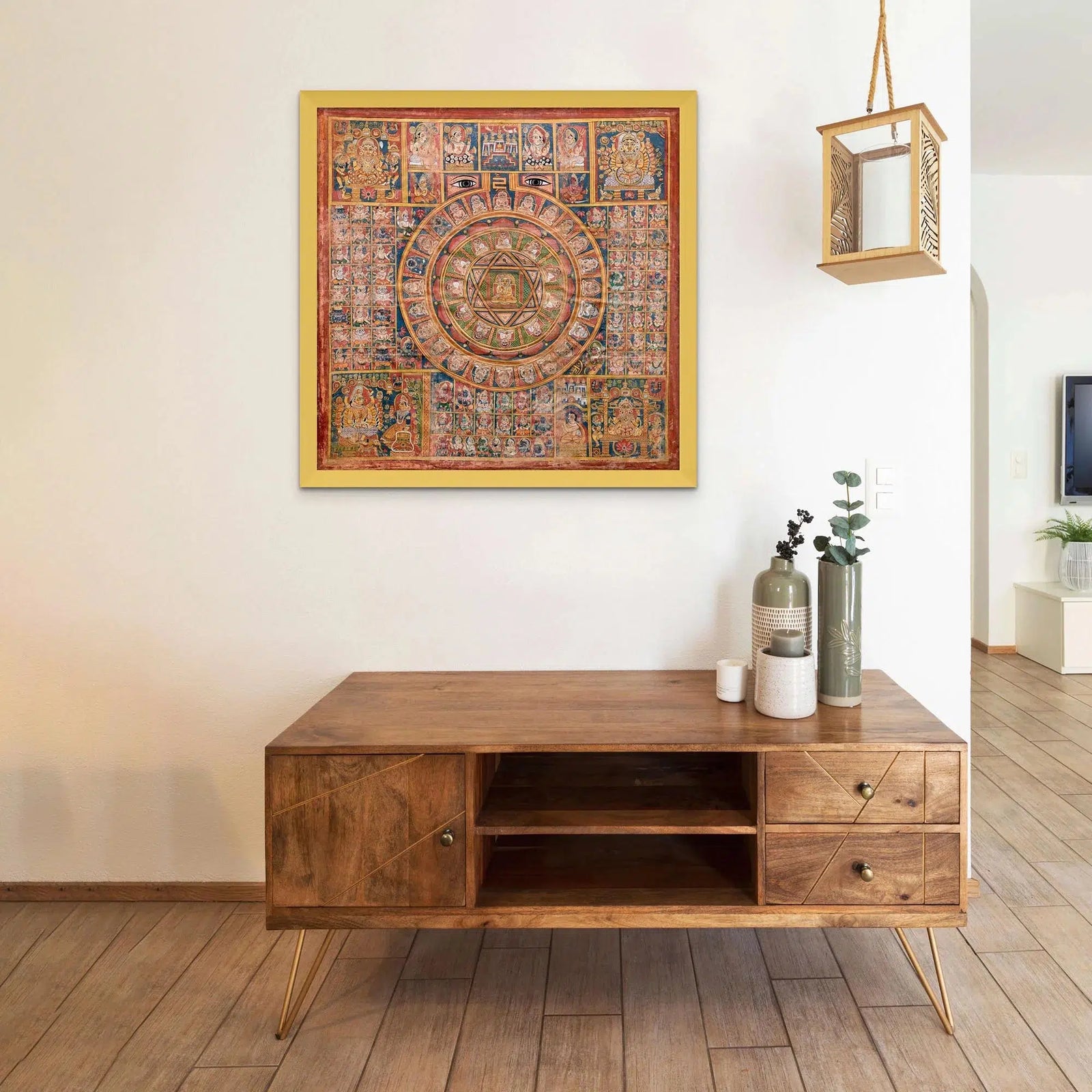 The Jain Tantric Diagram | Lotus Mandala Sacred Geometry | Indian Spiritual Yantra Fine Art Print