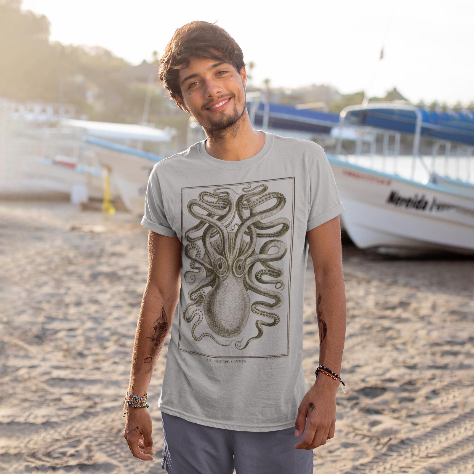 The Kraken, Norse Viking Mythology | Legendary Sea Monster | Giant Squid, Jules Verne Giant Octopus, Gift for Him, Vintage Graphic T-Shirt