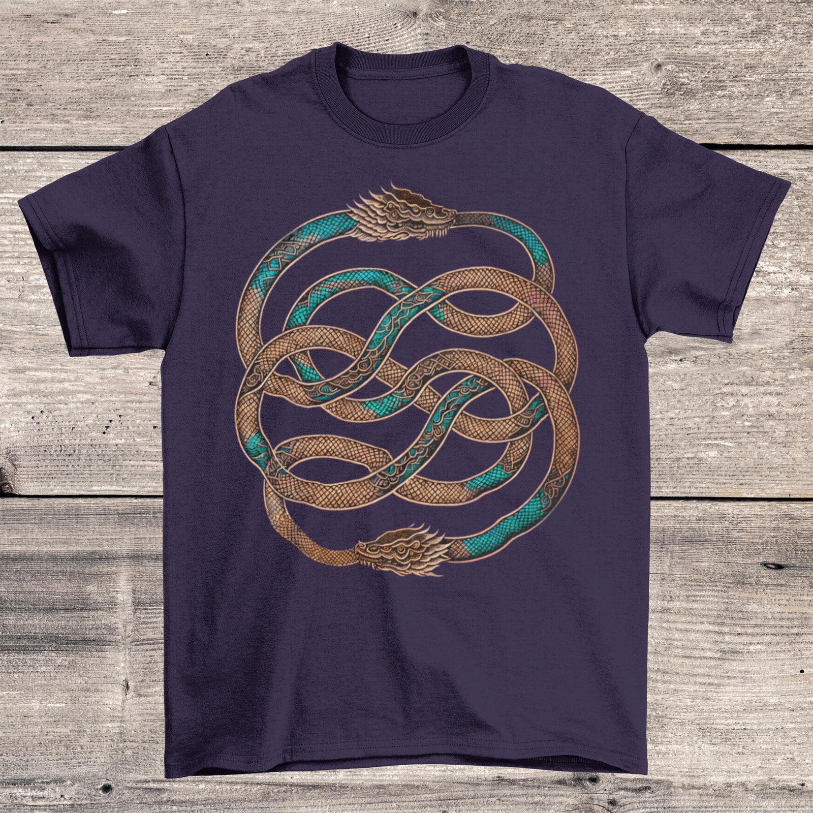 The Ouroboros: Medieval Mystical Serpent, Dragon | Esoteric Alchemy | Egyptian Circle of Life Graphic Art T-Shirt