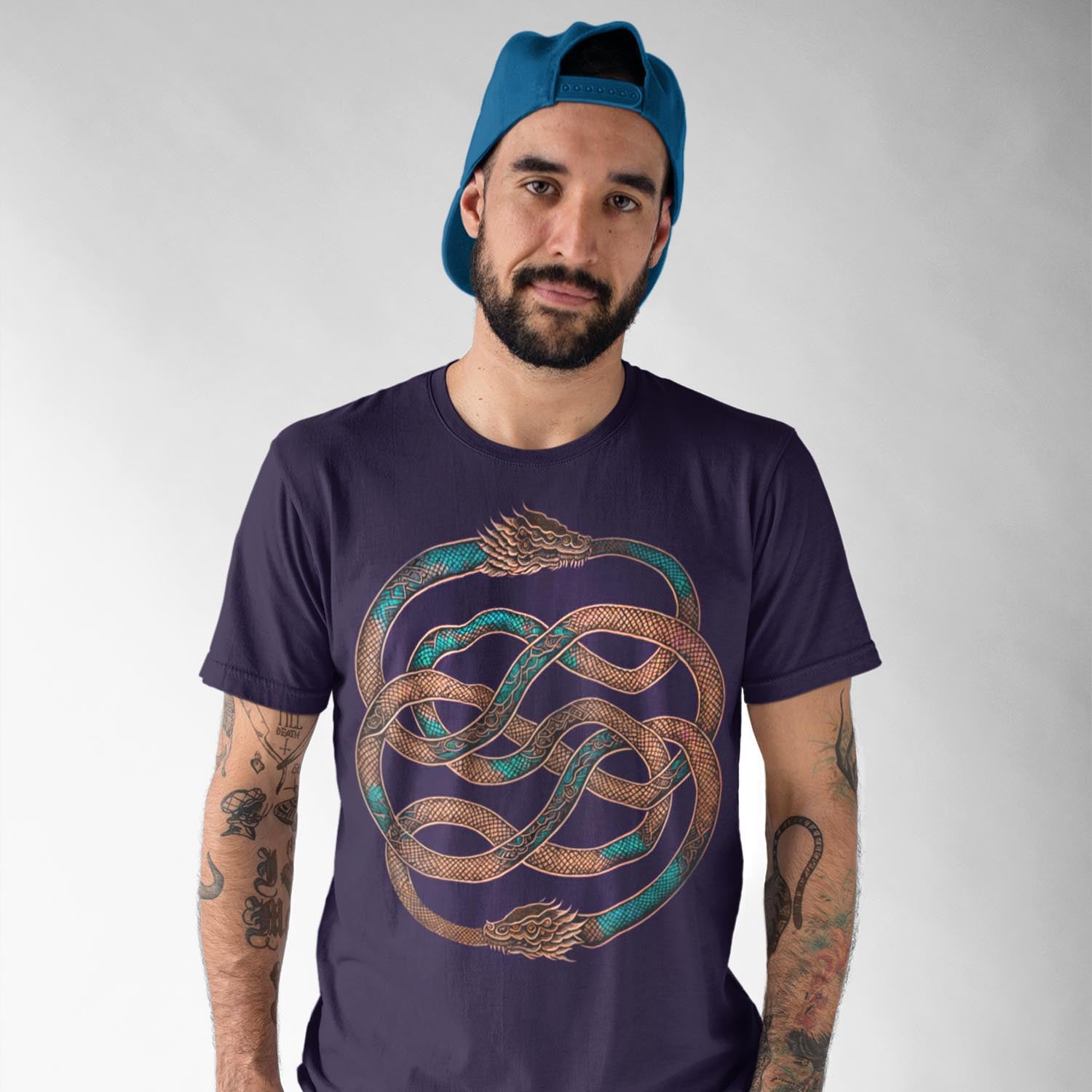 The Ouroboros: Medieval Mystical Serpent, Dragon | Esoteric Alchemy | Egyptian Circle of Life Graphic Art T-Shirt