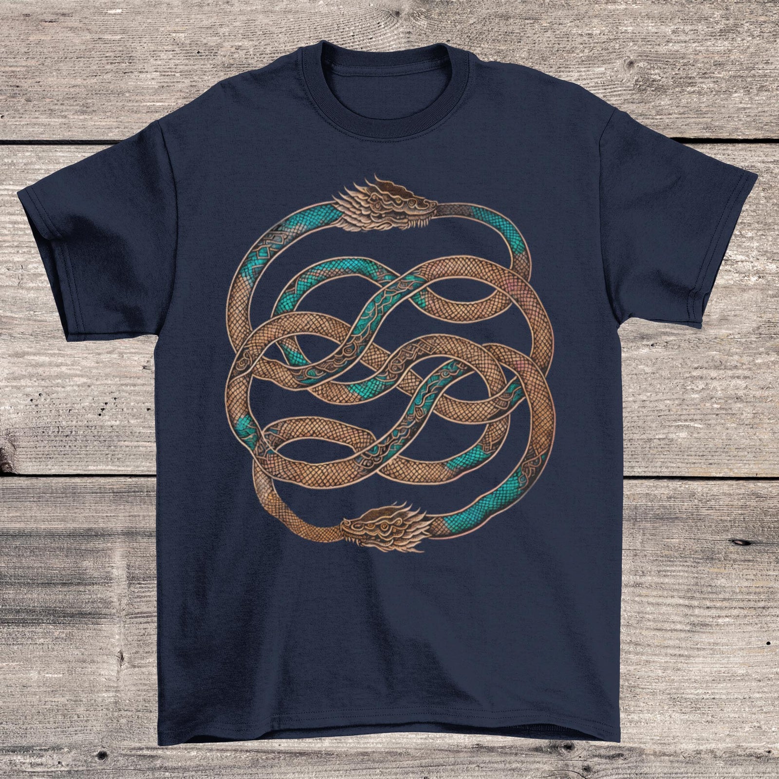 The Ouroboros: Medieval Mystical Serpent, Dragon | Esoteric Alchemy | Egyptian Circle of Life Graphic Art T-Shirt