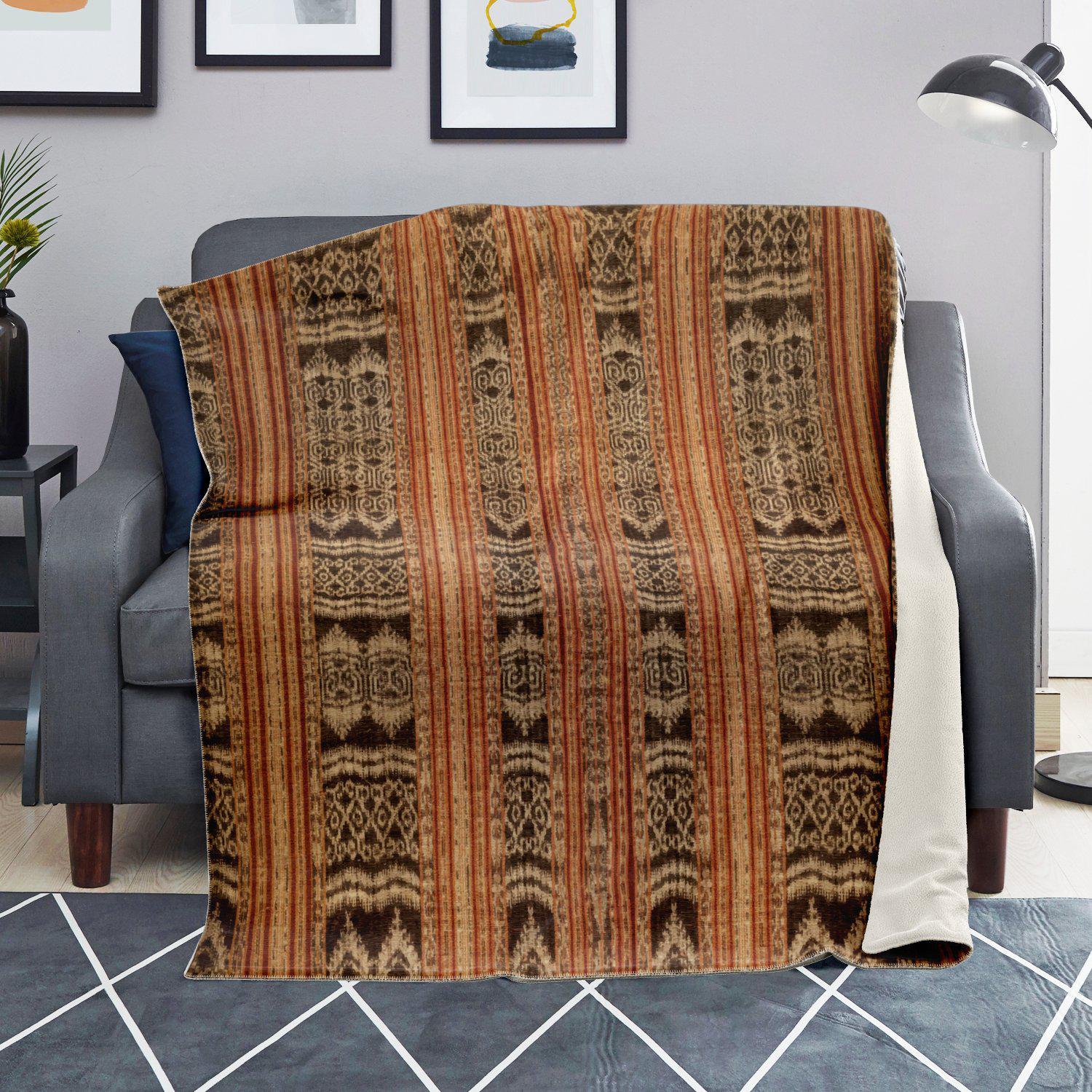 TRADITIONAL IKAT DESIGN (INDONESIA) | Fleece Sherpa Blanket