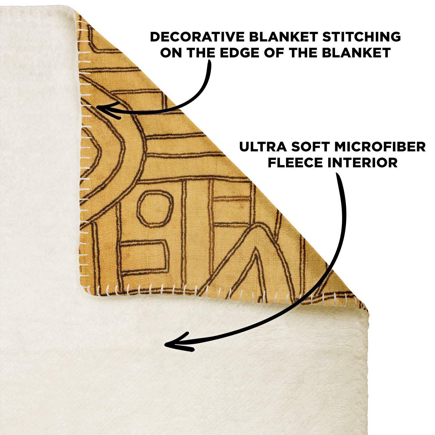 TRADITIONAL KUBA CLOTH DESIGN (MALI) | Sherpa Fleece Blanket