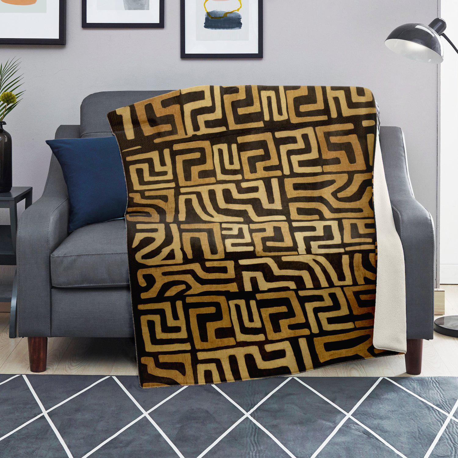 Traditional Kuba Cloth Design (Mali) | Sherpa Fleece Blanket