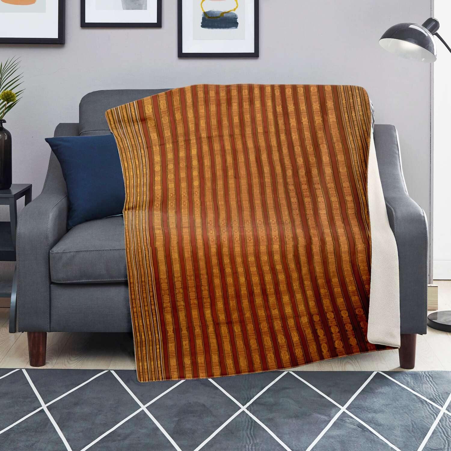 TRADITIONAL SILK TEXTILE DESIGN (BHUTAN) | Sherpa Fleece Blanket