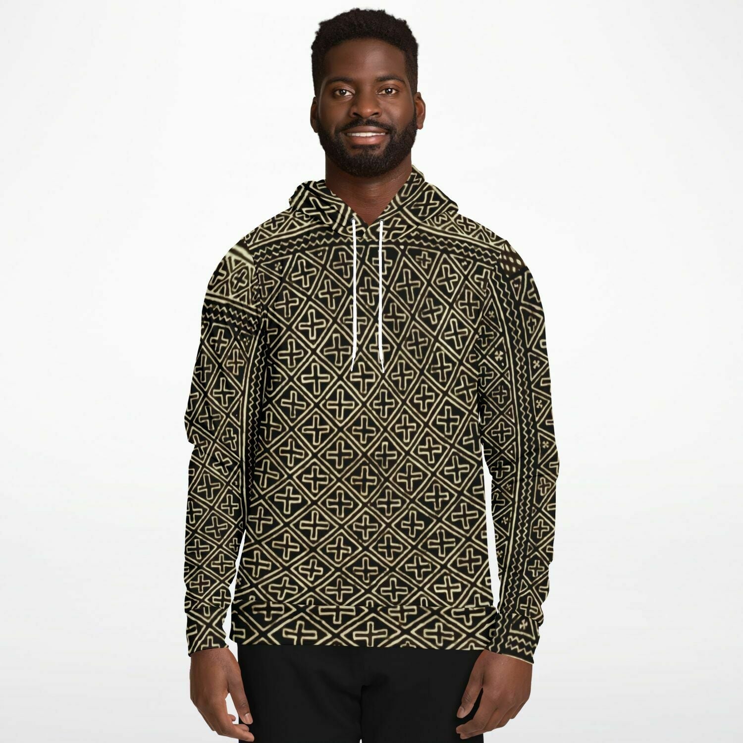 Tribal Mali Mudcloth Hoodie, Boho, Kuba Cloth, Kilim, Baluch, Ethnic Jacket African Hippie Gift Boho Sweater Pullover Hoodie