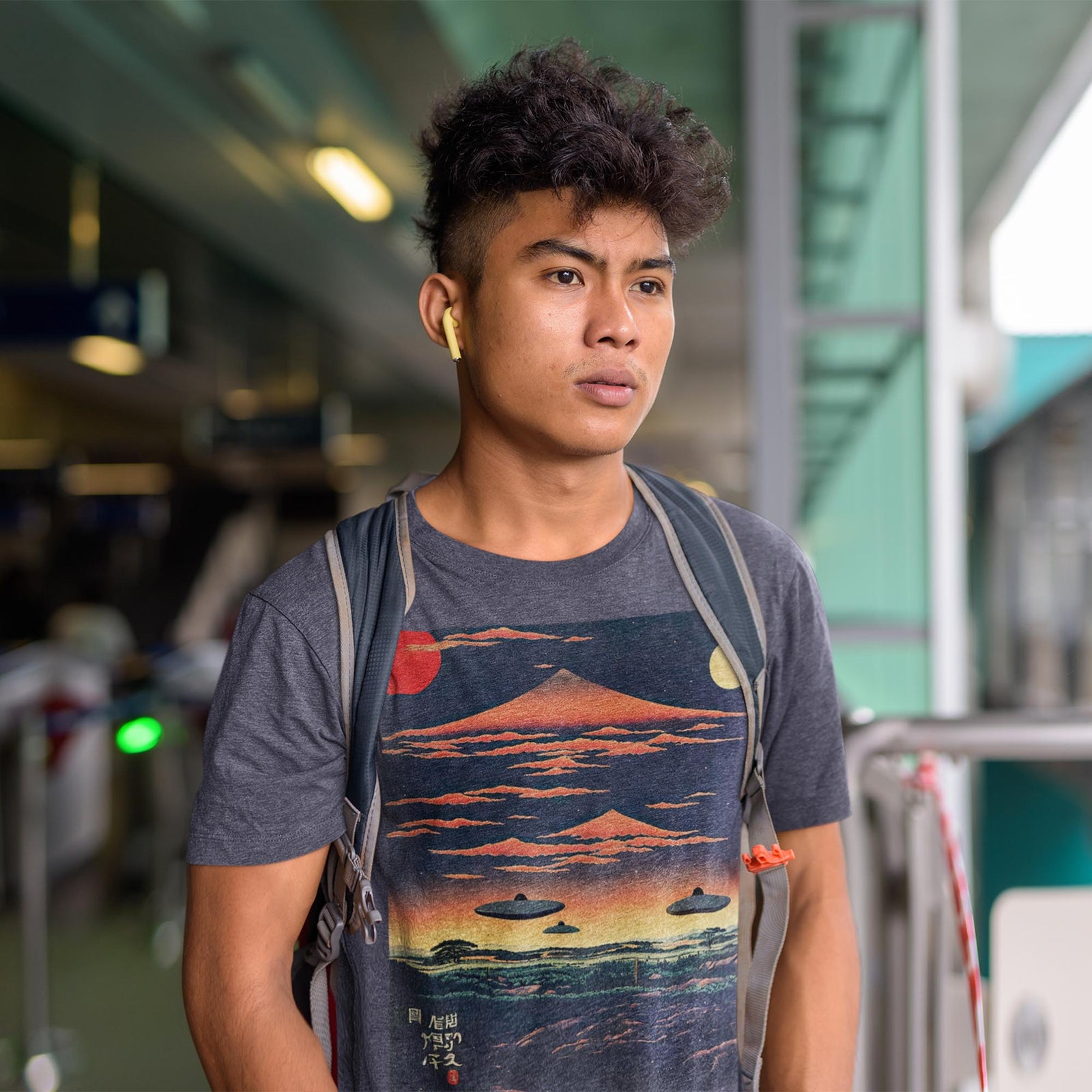 Ukiyo-e Alien Invasion | Japanese Fantasy UFOs | "Skies Over Kyoto" Original Vintage Graphic Art T-Shirt