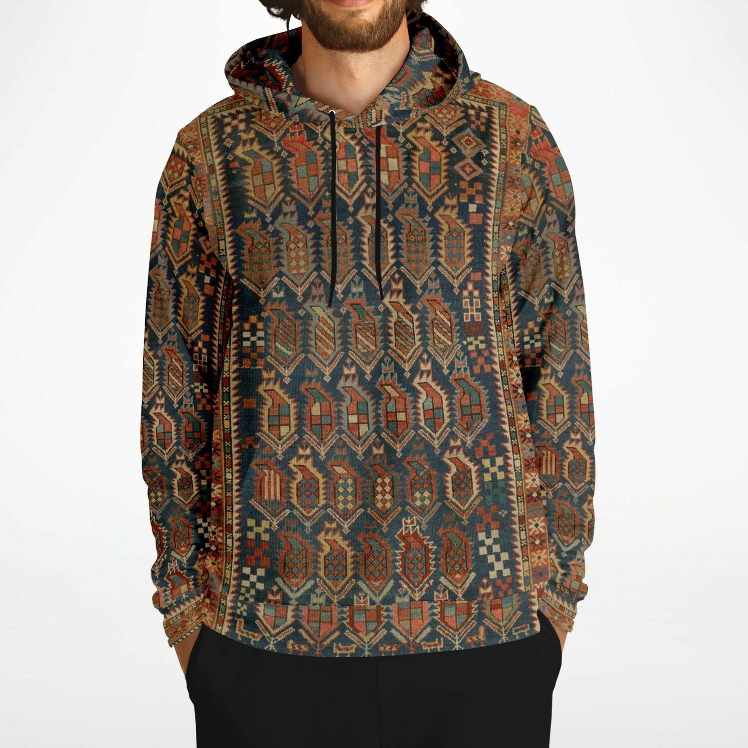 Unique Nomadic Folk Hoodie | Sacred Geometry Traditional Dagestan Berber Hmong Ashanti All-Over-Print Tribal Hoodie