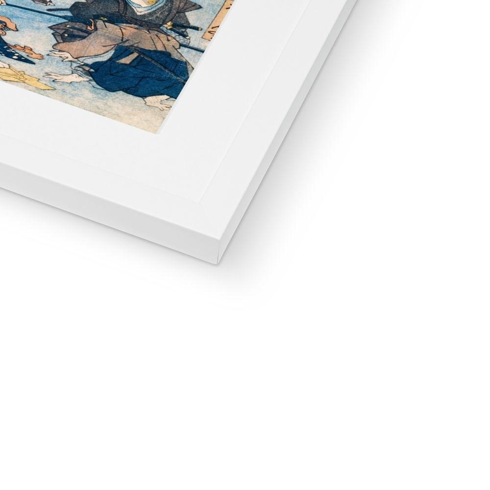 Utagawa Kuniyoshi: Famous Kabuki Heroes Played by Frogs | Framed Print