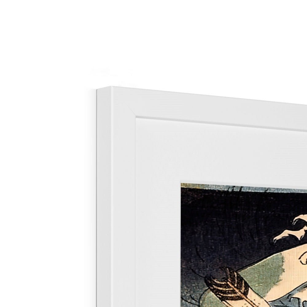 Utagawa Kuniyoshi: Samurai Warrior Riding the Waves Wookblock Edo Antique Japanese Shogun Framed Art Print