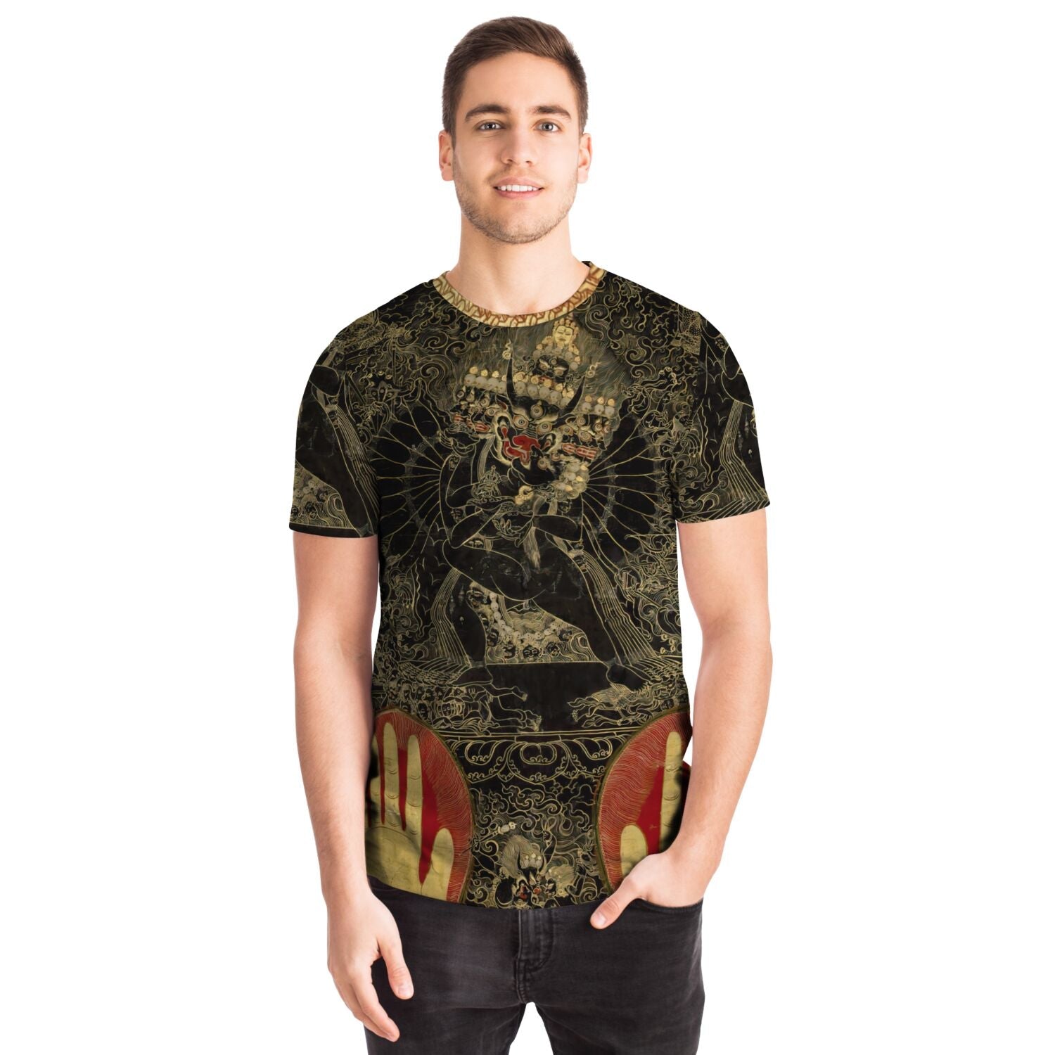 Vajrabhairava and Vajravetali | Erotic Divine Union | Sacred Tantric Sexuality Tibetan Thangka Graphic Art T-Shirt