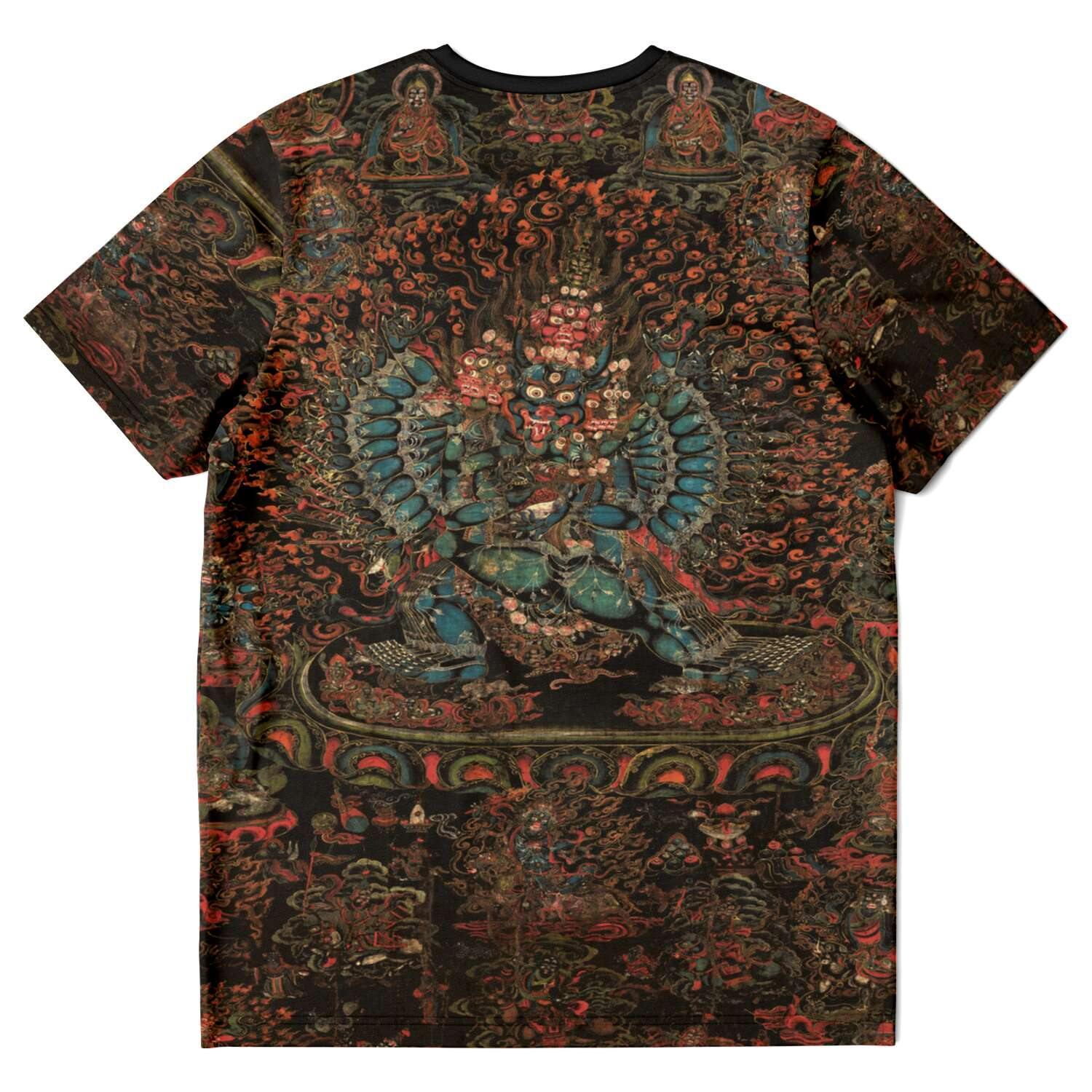 Vajrabhairava Tibetan Tantric Thangka Vintage Antique Buddhist Meditation Art Asian Vajrayana Vintage Art T-Shirt All-Over-Print Tee