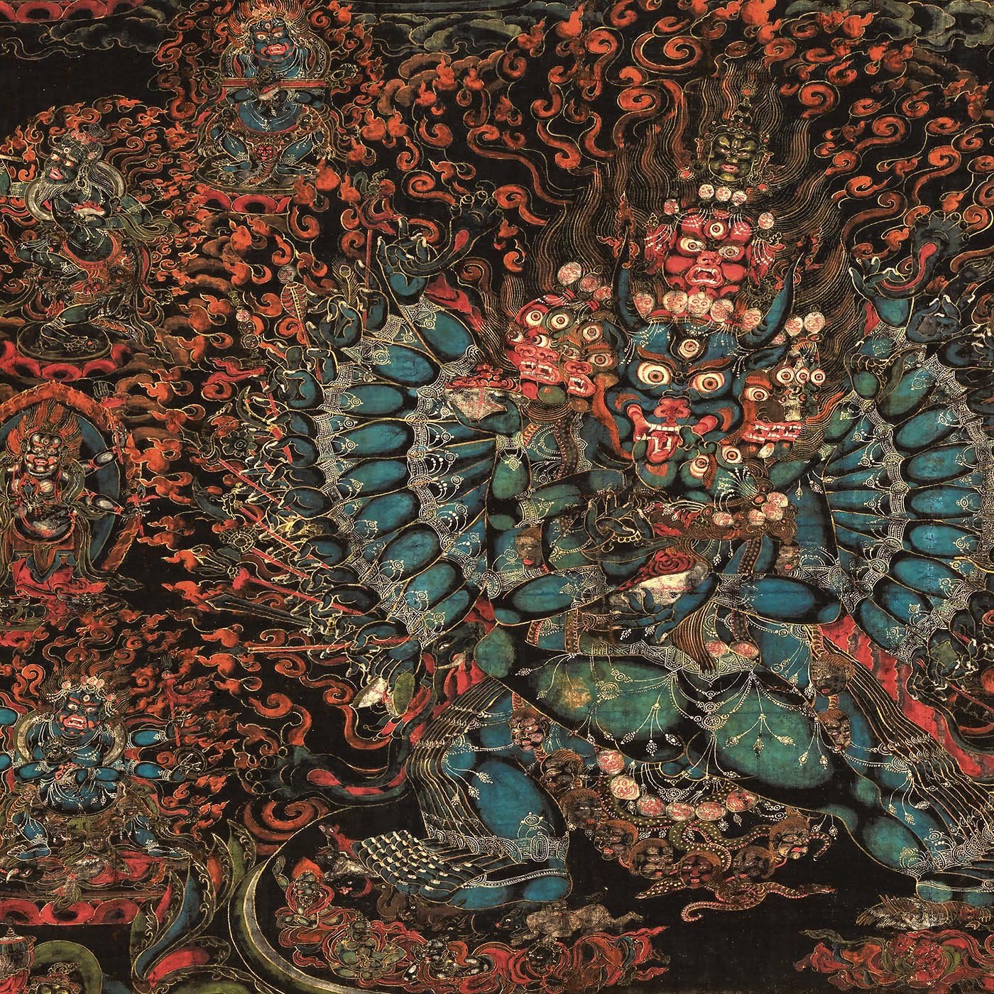 Vajrabhairava, Tibetan Thangka Vajrayana Antique Giclée Fine Art Print