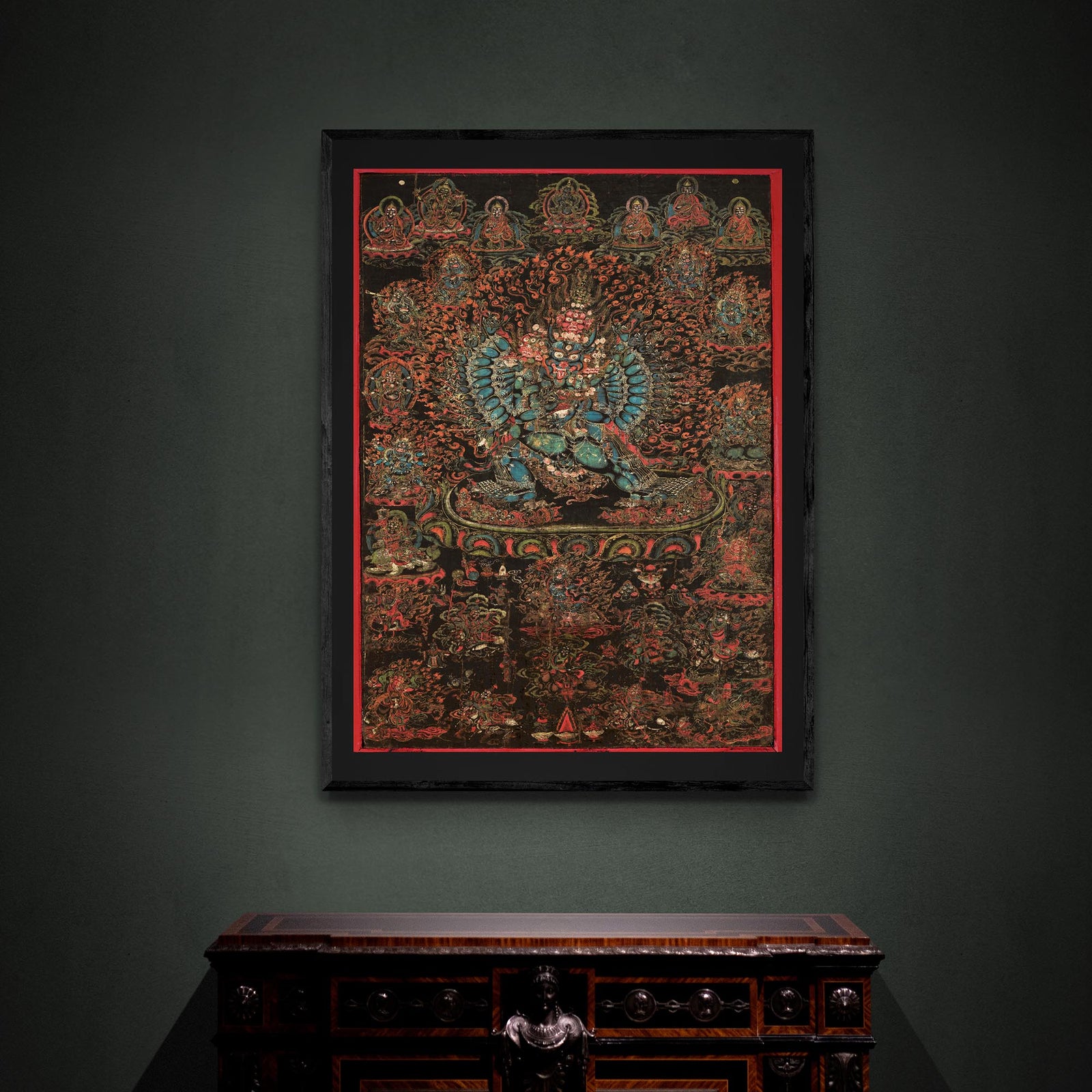 Vajrabhairava, Tibetan Thangka Vajrayana Antique Giclée Fine Art Print