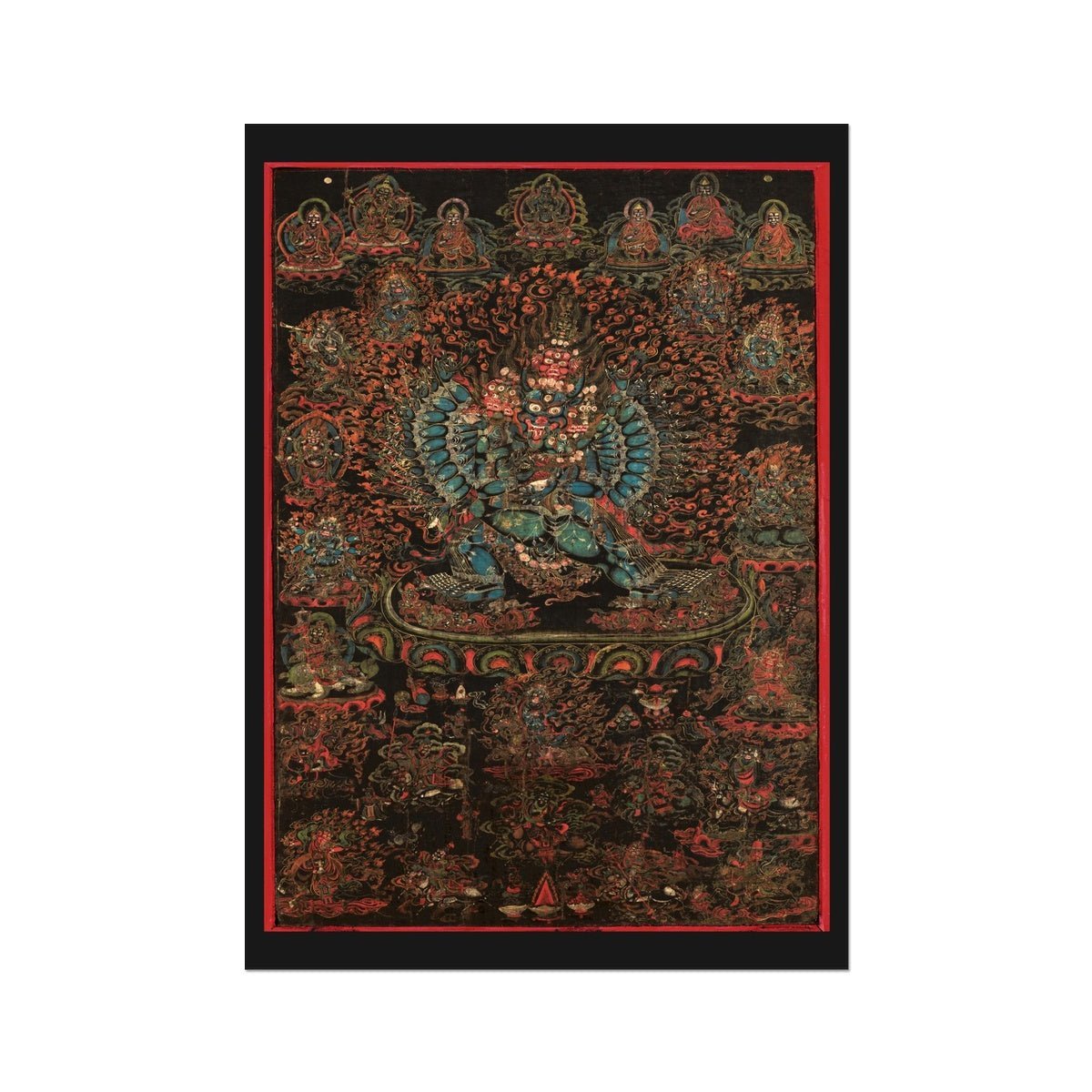 Vajrabhairava, Tibetan Thangka Vajrayana Antique Giclée Fine Art Print