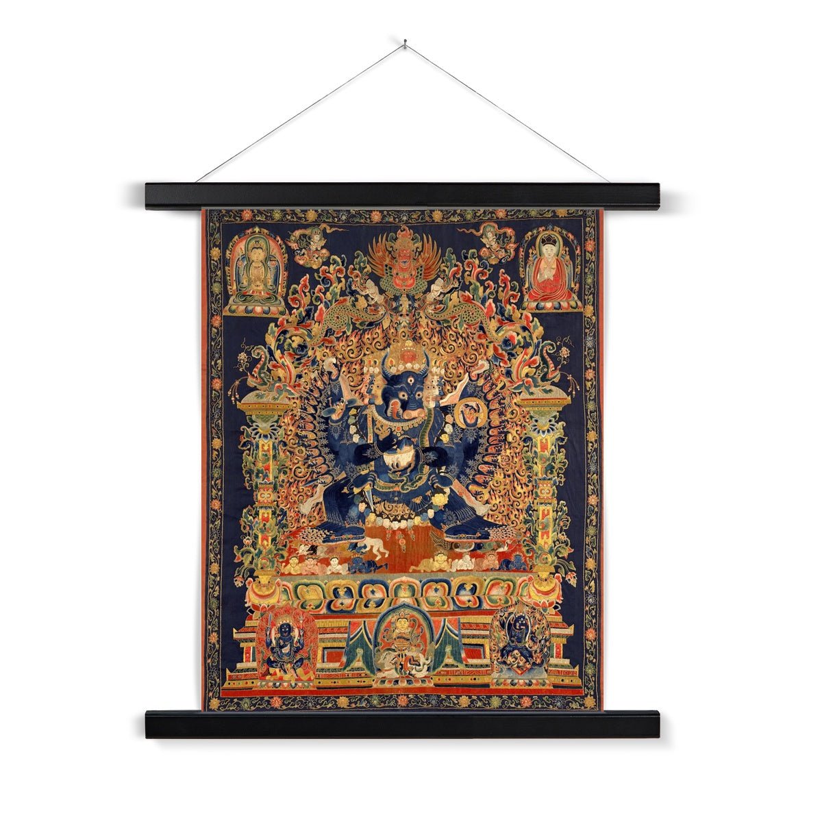 Vajrabhairava Wrathful Deity | Tibetan Buddhist Protection, Chöd Practice | Manjushri Emanation Fine Art Print with Thangka Hanger