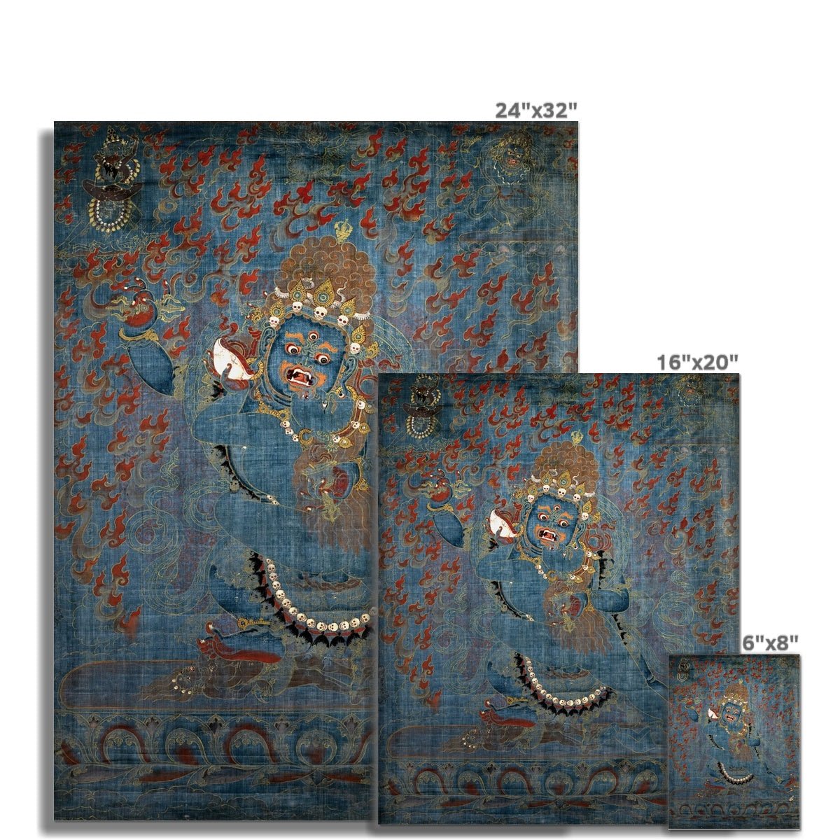 giclee Vajrapani and Consort, Tibet, 15th-16th Century Antique Vintage Sacred Deity Thangka Asian Decor Fine Art Print