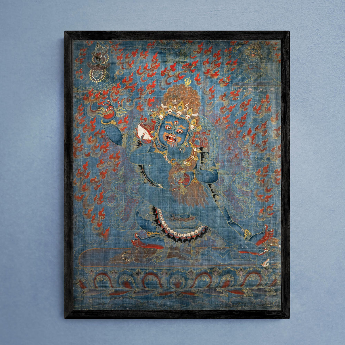 giclee 6&quot;x8&quot; Vajrapani and Consort, Tibet, 15th-16th Century Antique Vintage Sacred Deity Thangka Asian Decor Fine Art Print