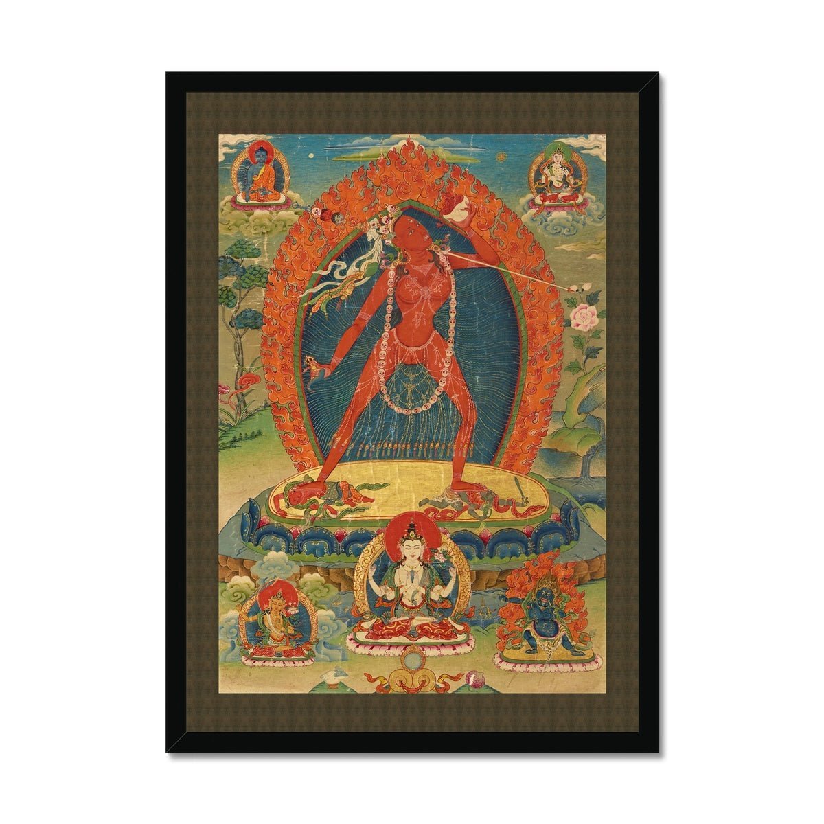 Vajrayogini Tibetan Buddhist Vajrayana | Female Meditation Deity, Tantric Dakini Framed Art Print