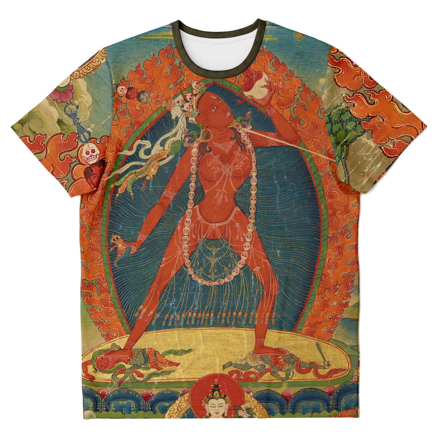 Vajrayogini Tibetan Vajrayana Thangka Erotic Tantric Tantra Deity Goddess Feminist Buddhist Mahayana Vintage Antique Art T-Shirt Tee