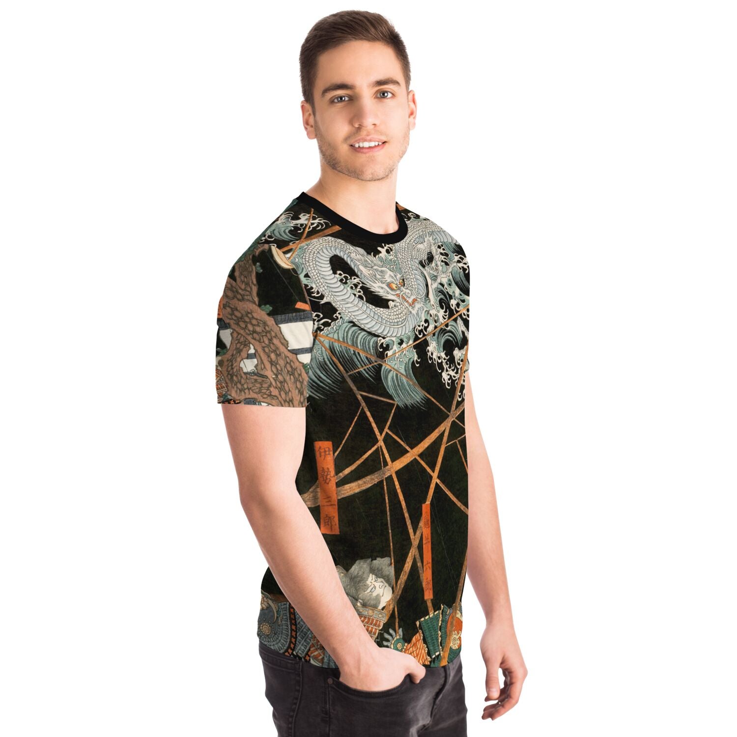 White Dragon Ascends to Heaven from the Koromo River at the Battle of Takadachi Graphic Art T-Shirt