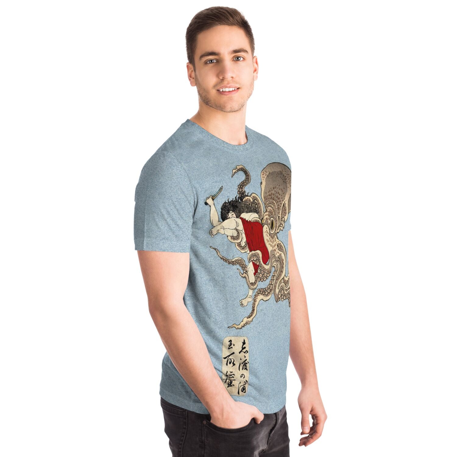 Woman Battling an Octopus (Yoshitoshi) | "A Collection of Desires" Squid Graphic Art T-Shirt