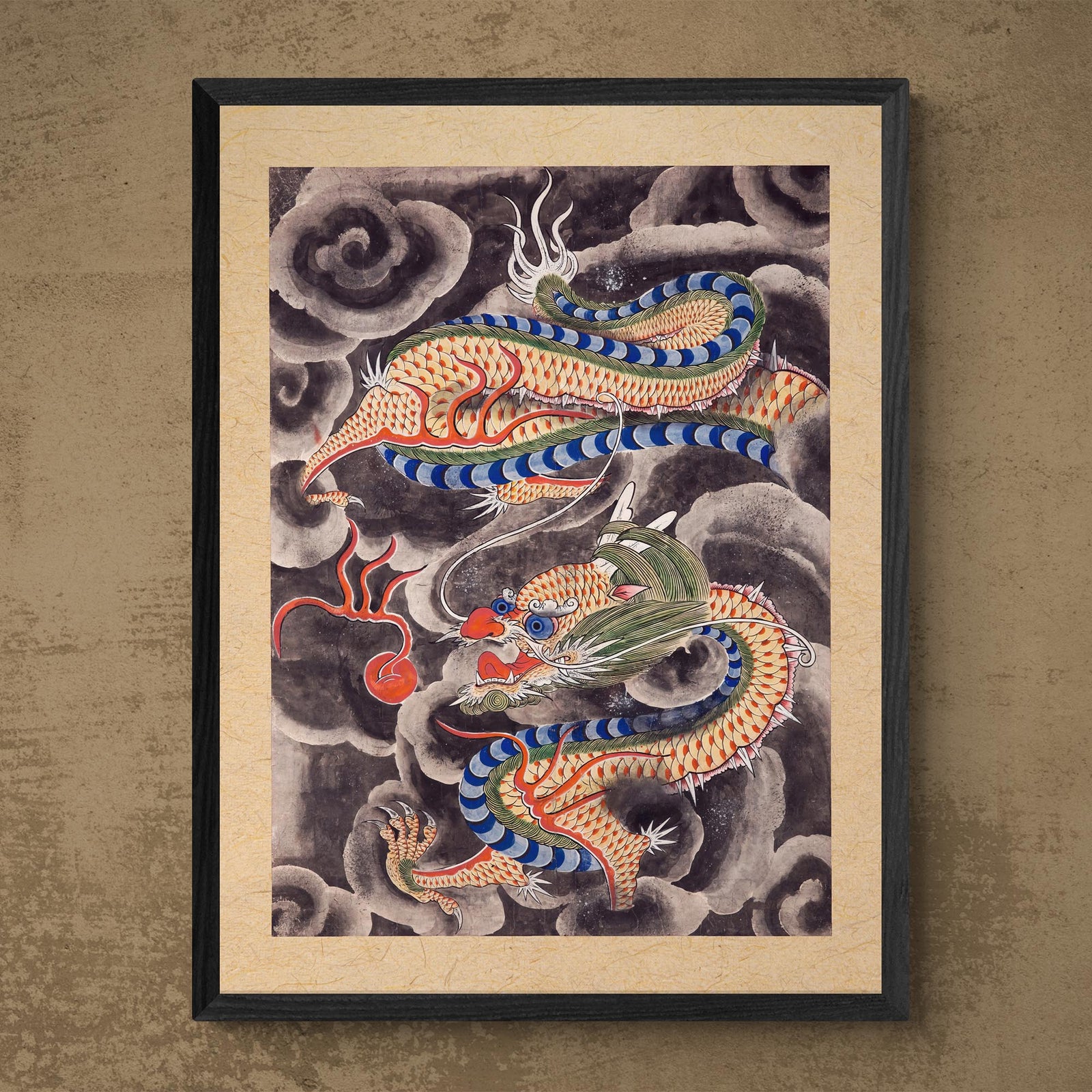 Yongwang, the Dragon King of the East Sea: Ancient Korean Mythology Folklore | Serpent Deity Fine Art Print