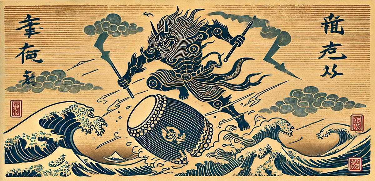 Japanese Lightning God Symbol