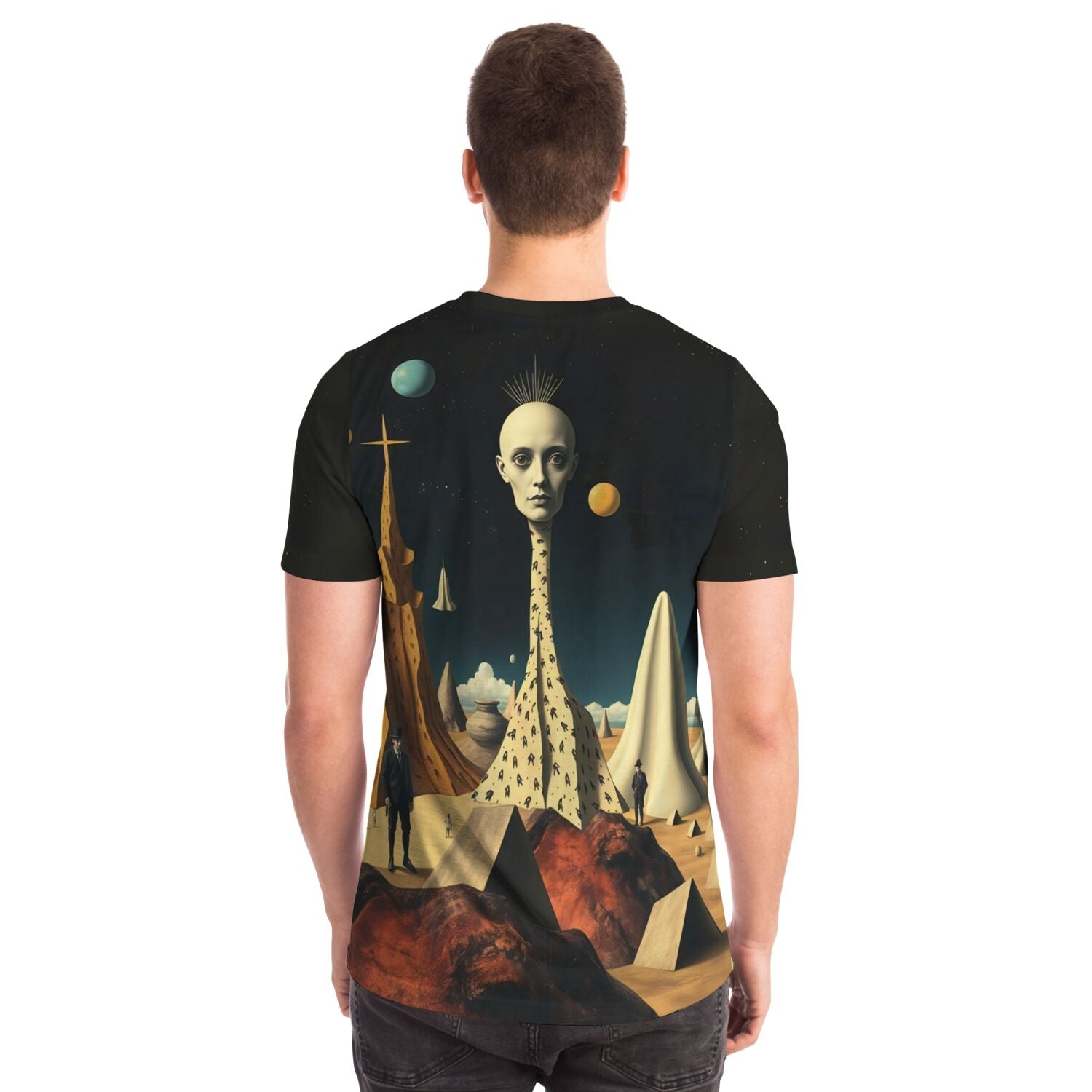 Surrealist Art, Alien Gods Planet, Dali Collage, Trippy Vintage 420 Retro Art, All-Over-Print T-Shirt