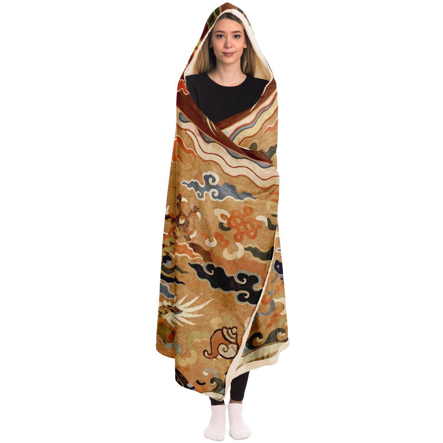 17th Century Taoist Altar Sherpa Hooded Blanket