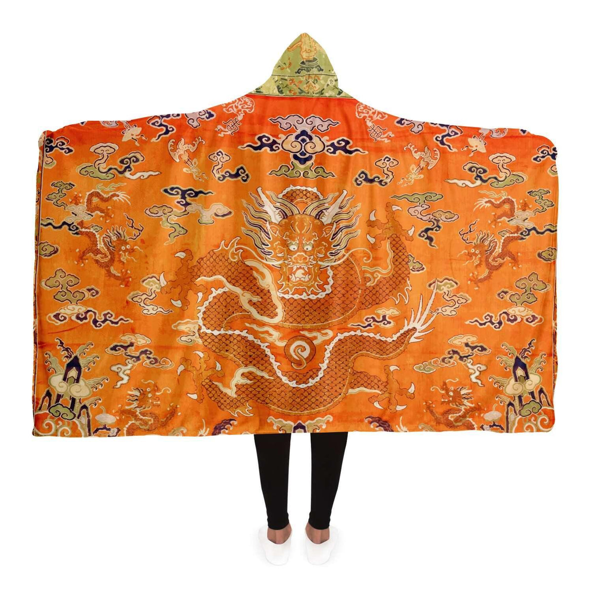 Hooded Blanket - AOP Adult / Premium Sherpa 18th Century Taoist Altar Hooded Blanket