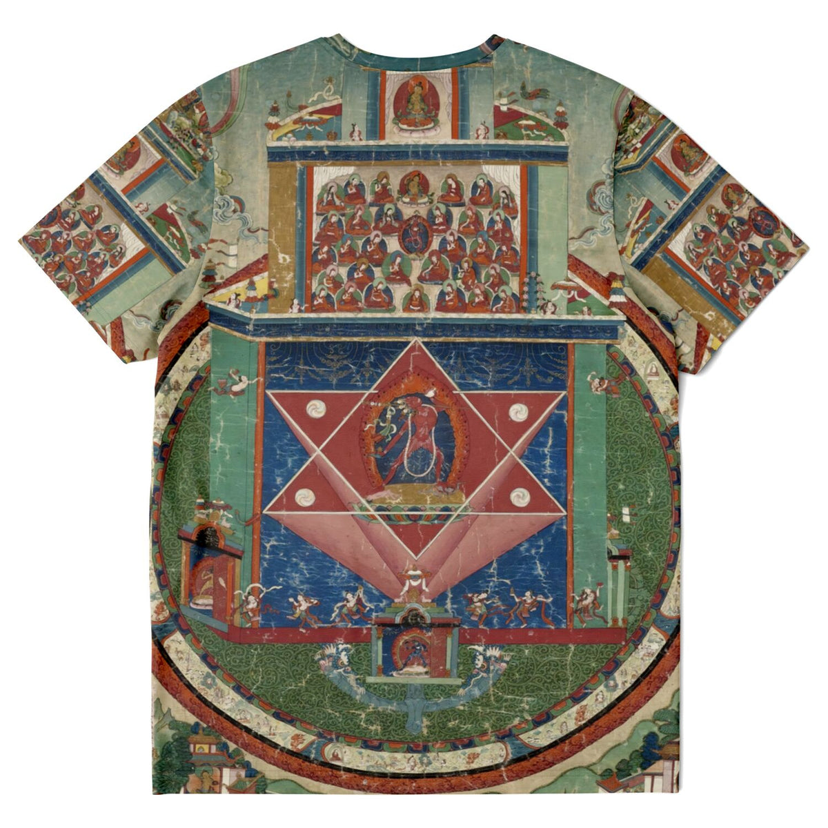 Dakini Vajrayogini | Supreme Female Tantric Deity | Tibetan Buddhist Sacred Geometry Mandala Thangka All-Over-Print Tshirt