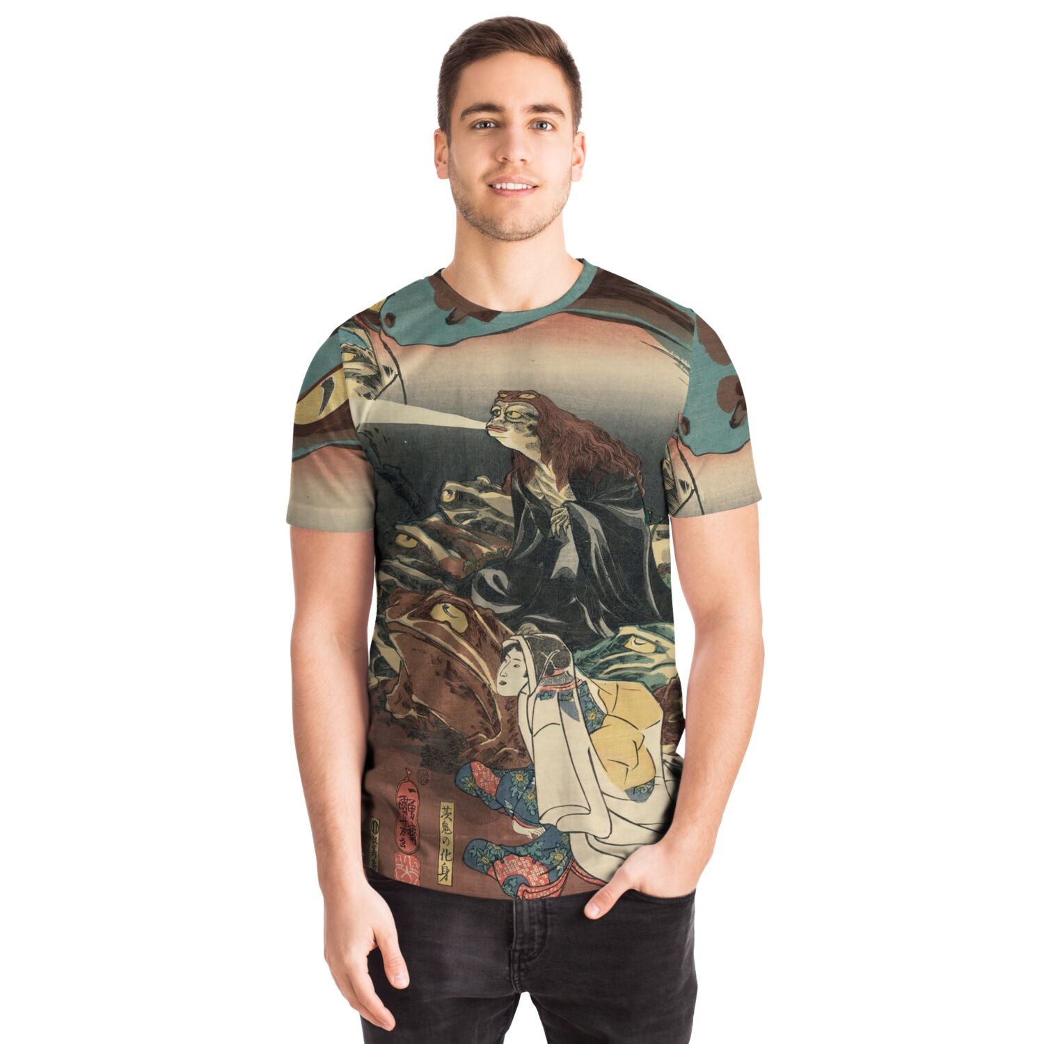 Gama Sennin Frog Magic | Kuniyoshi Utagawa Ukiyo-e Toad Masterpiece | Edo Period Japan All-Over-Print T-Shirt