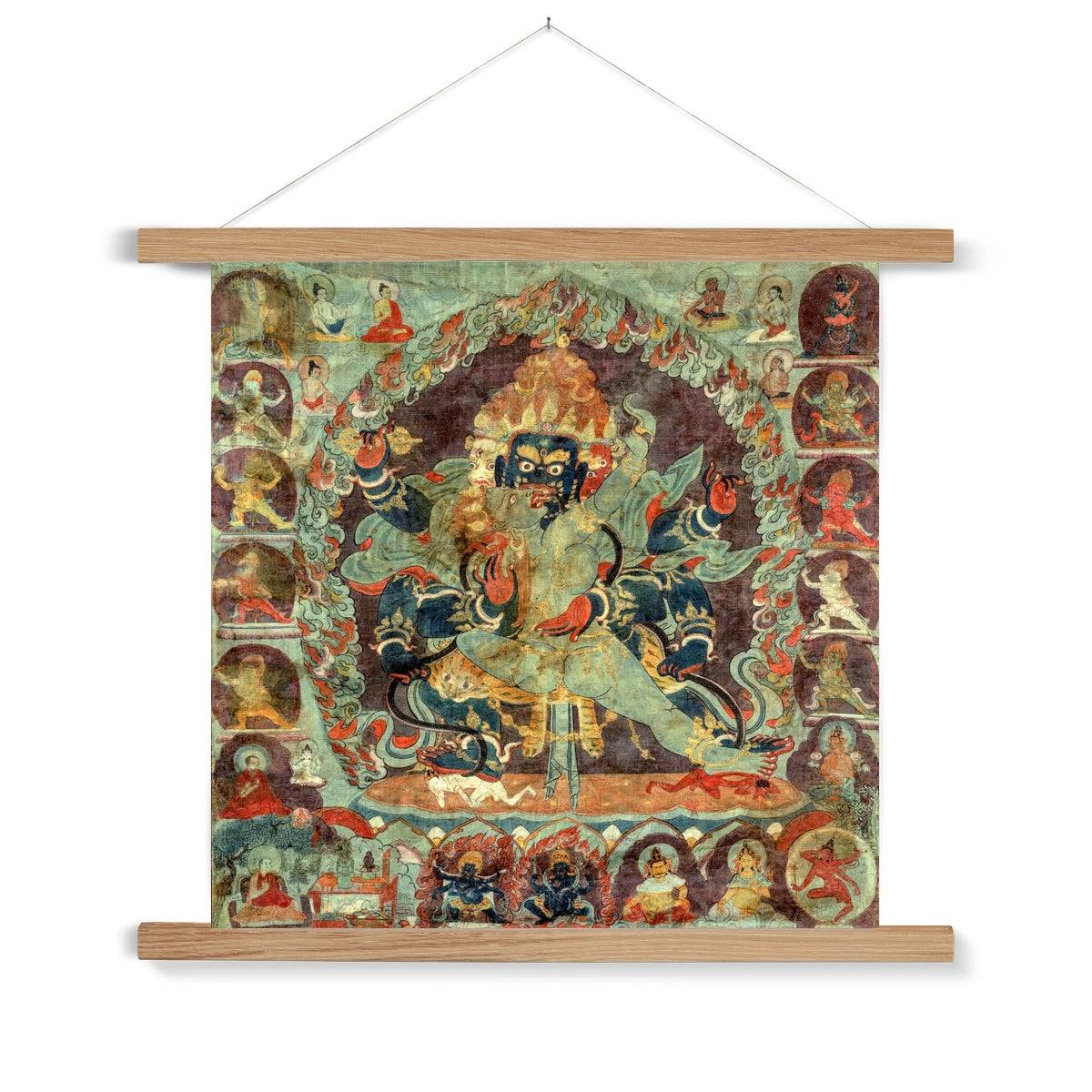 Mahachakra Vajrapani Thangka (Bodhisattva & Buddhist Deity) | Tibetan Protector from Negativity | Sacred Sexuality Fine Art Print w Hanger