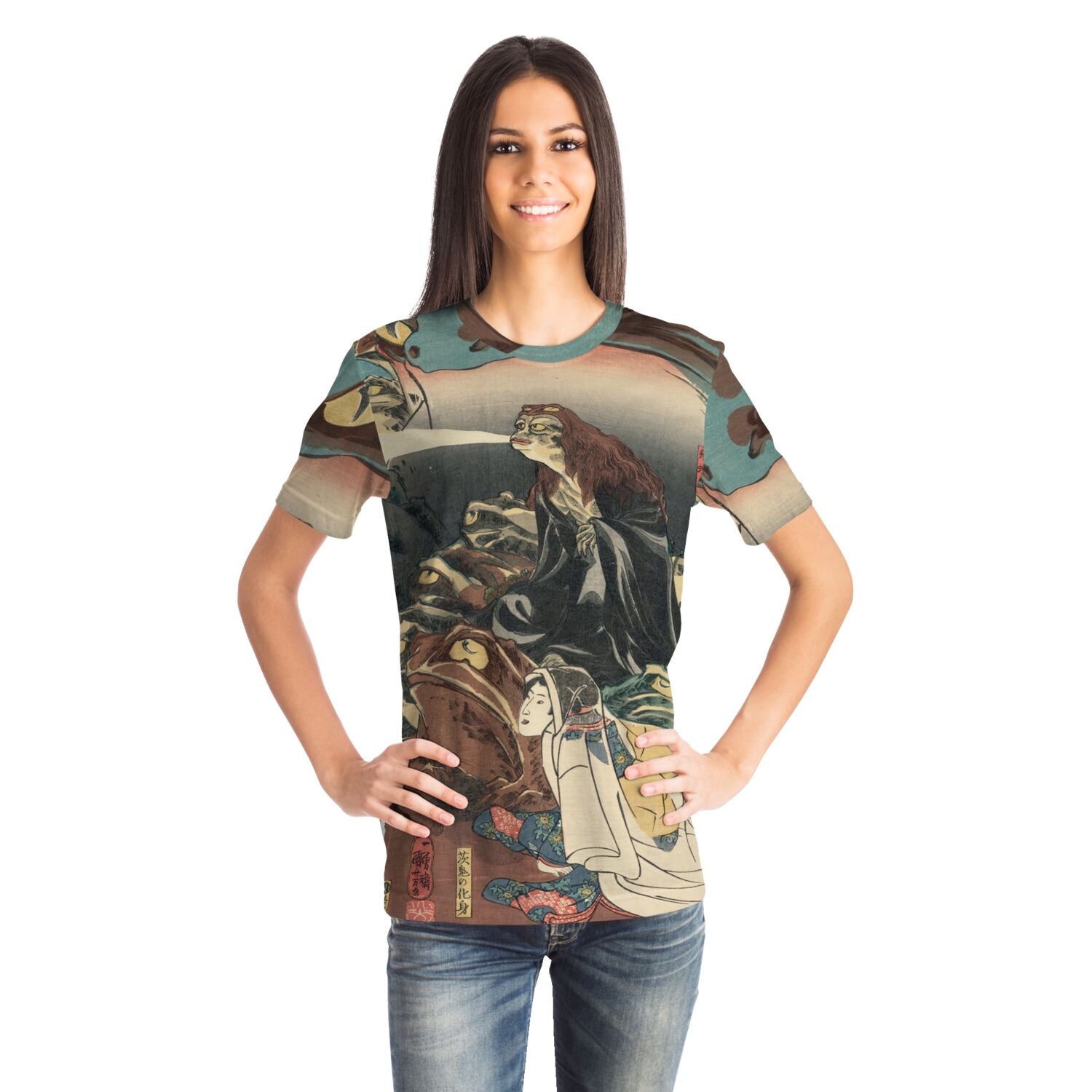 Gama Sennin Frog Magic | Kuniyoshi Utagawa Ukiyo-e Toad Masterpiece | Edo Period Japan All-Over-Print T-Shirt