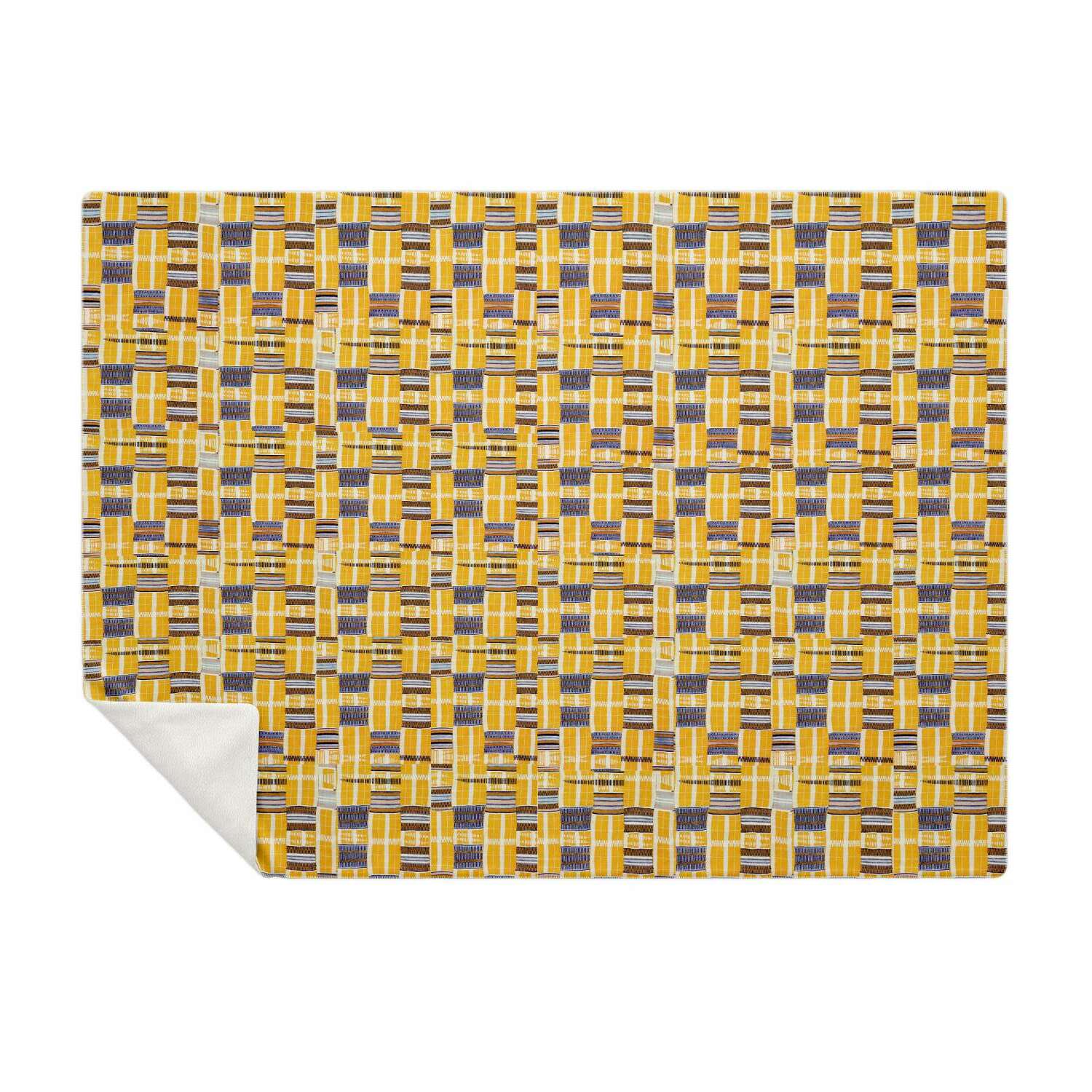 Premium Microfleece Blanket - AOP M African Blanket: Kente Cloth Design (Asante)