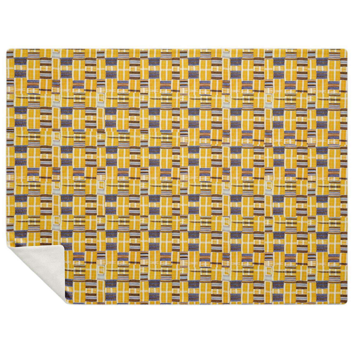 Premium Microfleece Blanket - AOP M African Blanket: Kente Cloth Design (Asante)
