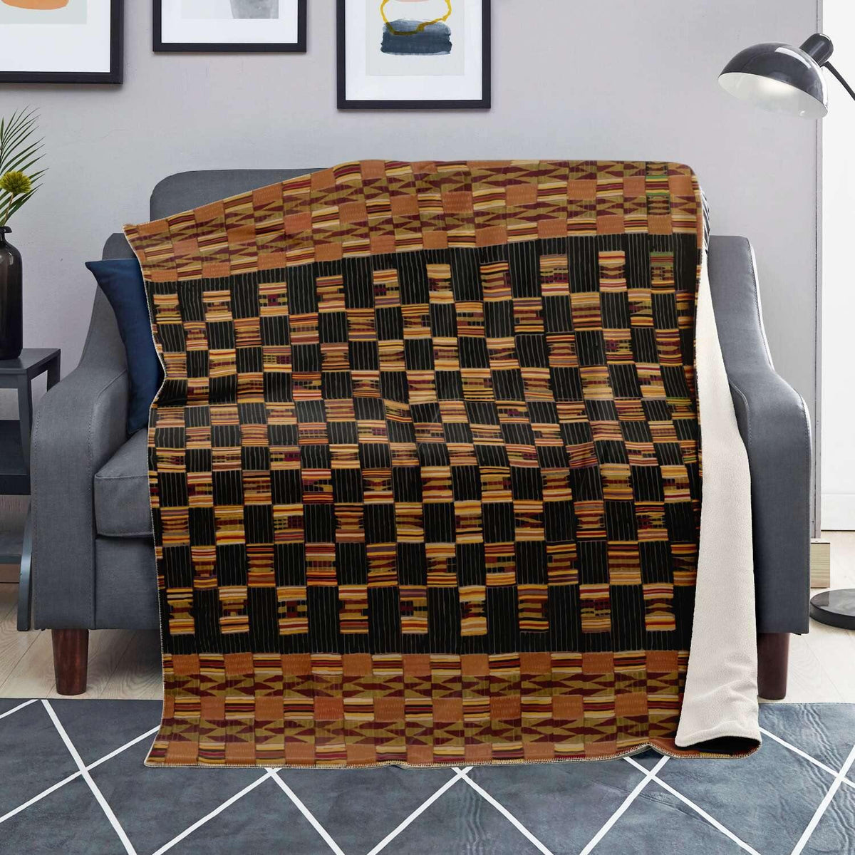 African Blanket: Kente Cloth Design (Ghana)