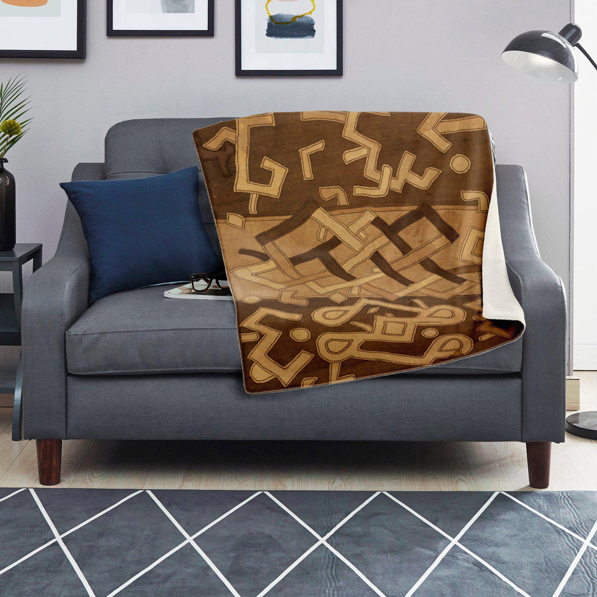 African-Style Blanket, Kuba-Cloth Design (Central Africa)