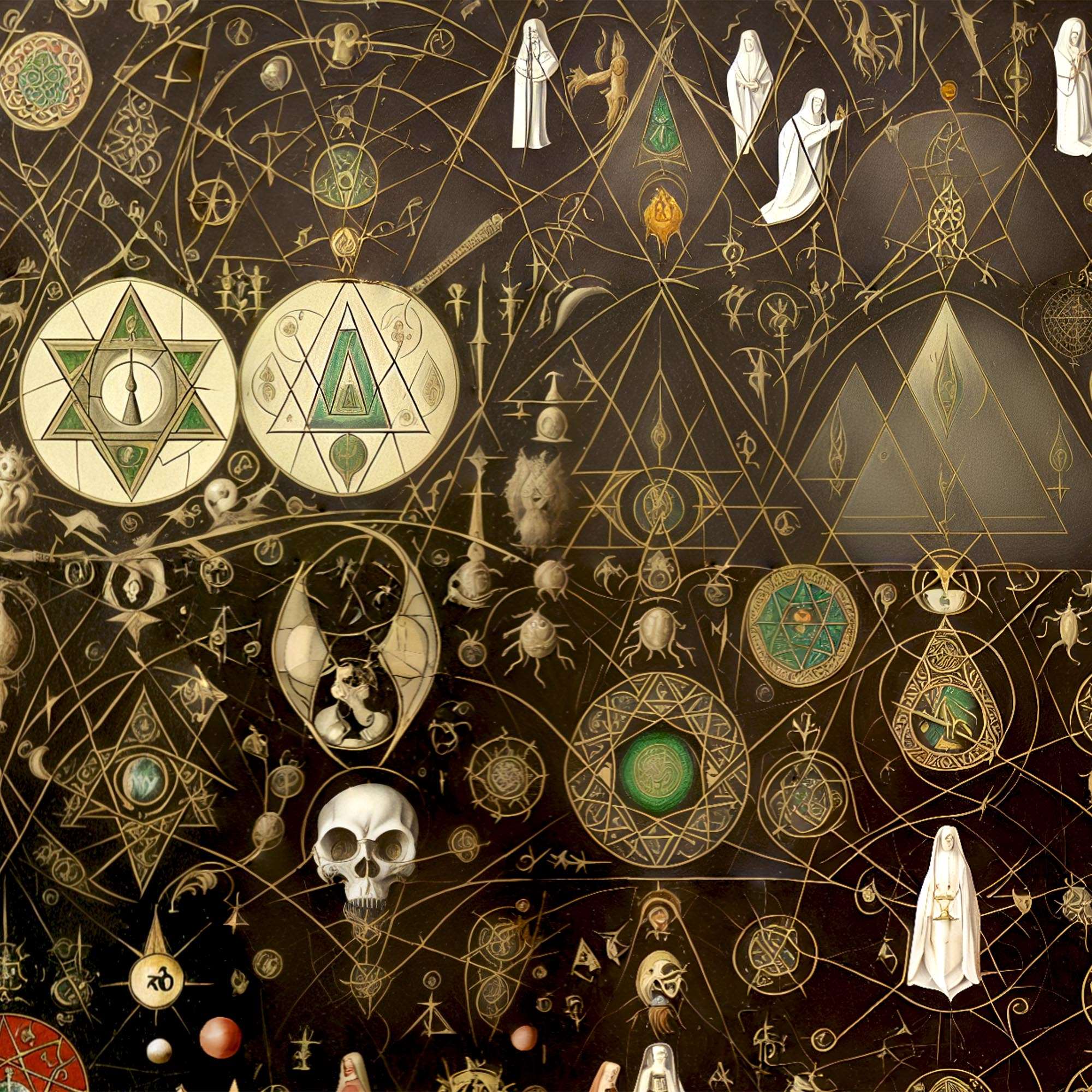 Alchemical Hermetic Symbolism and Talismans | Mystical Occult Astrological Chart | Vintage Kabbala Graphic Art T-Shirt