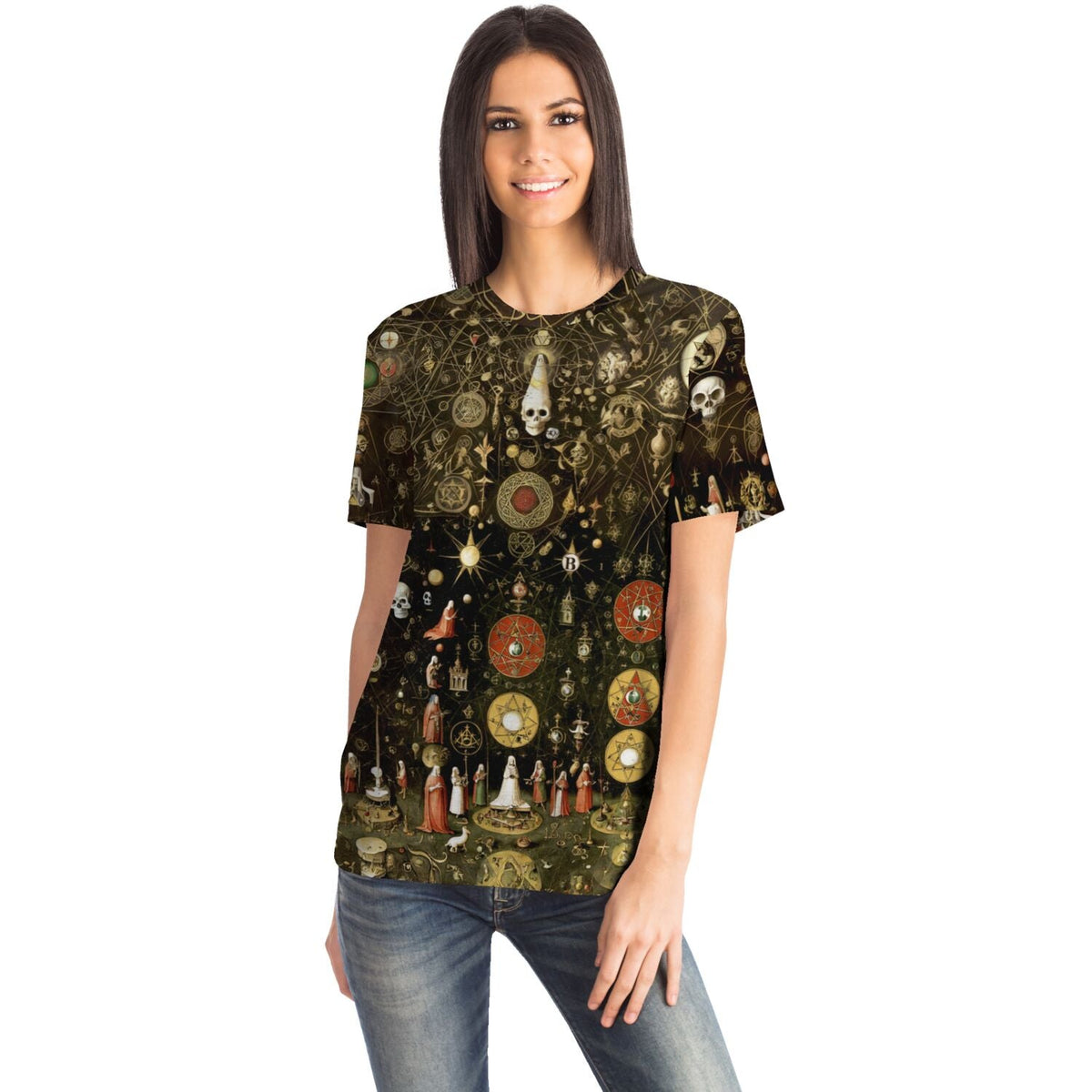 Alchemical Hermetic Symbolism and Talismans | Mystical Occult Astrological Chart | Vintage Kabbala Graphic Art T-Shirt