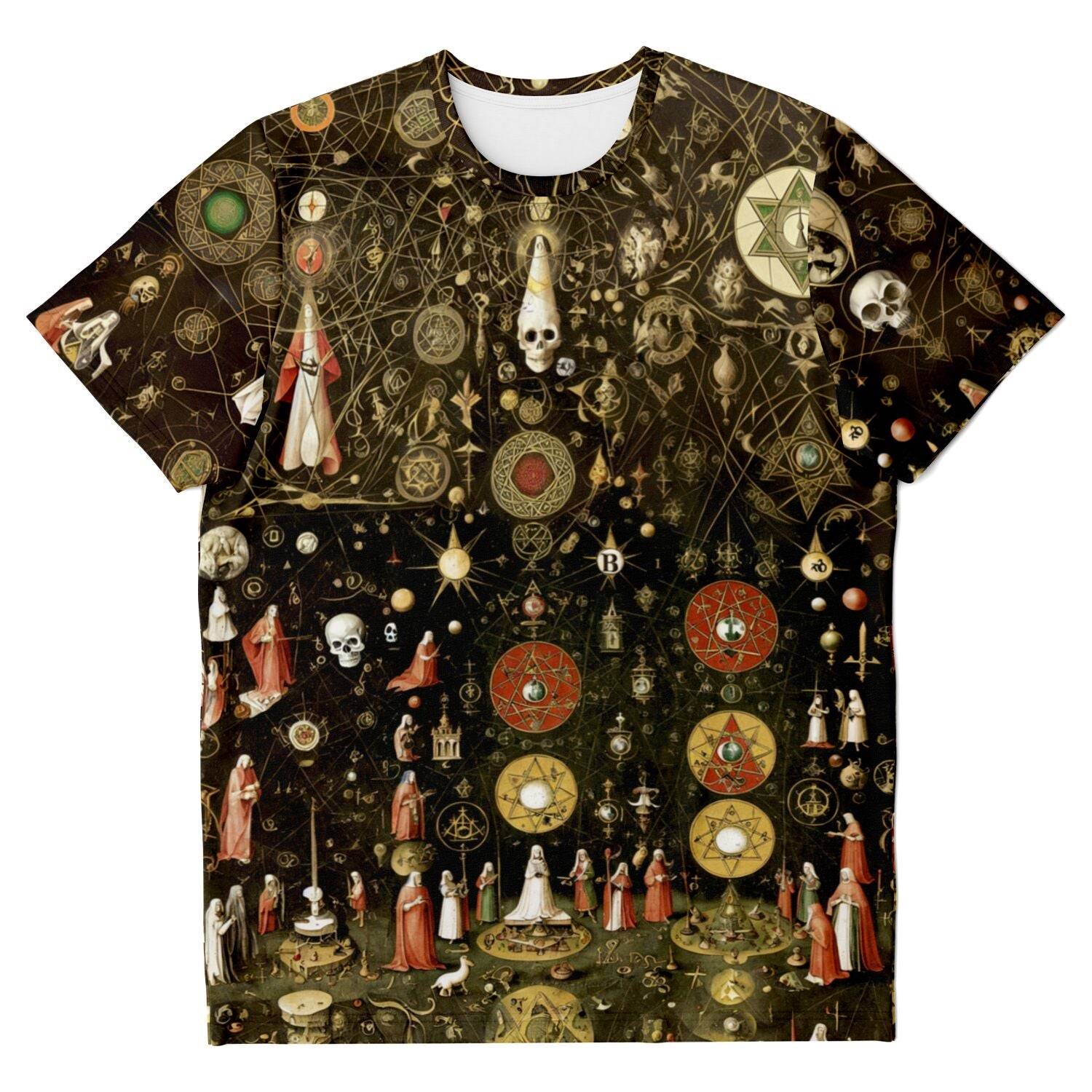Alchemical Hermetic Symbolism and Talismans | Mystical Occult Astrological Chart | Vintage Kabbala Graphic Art T-Shirt
