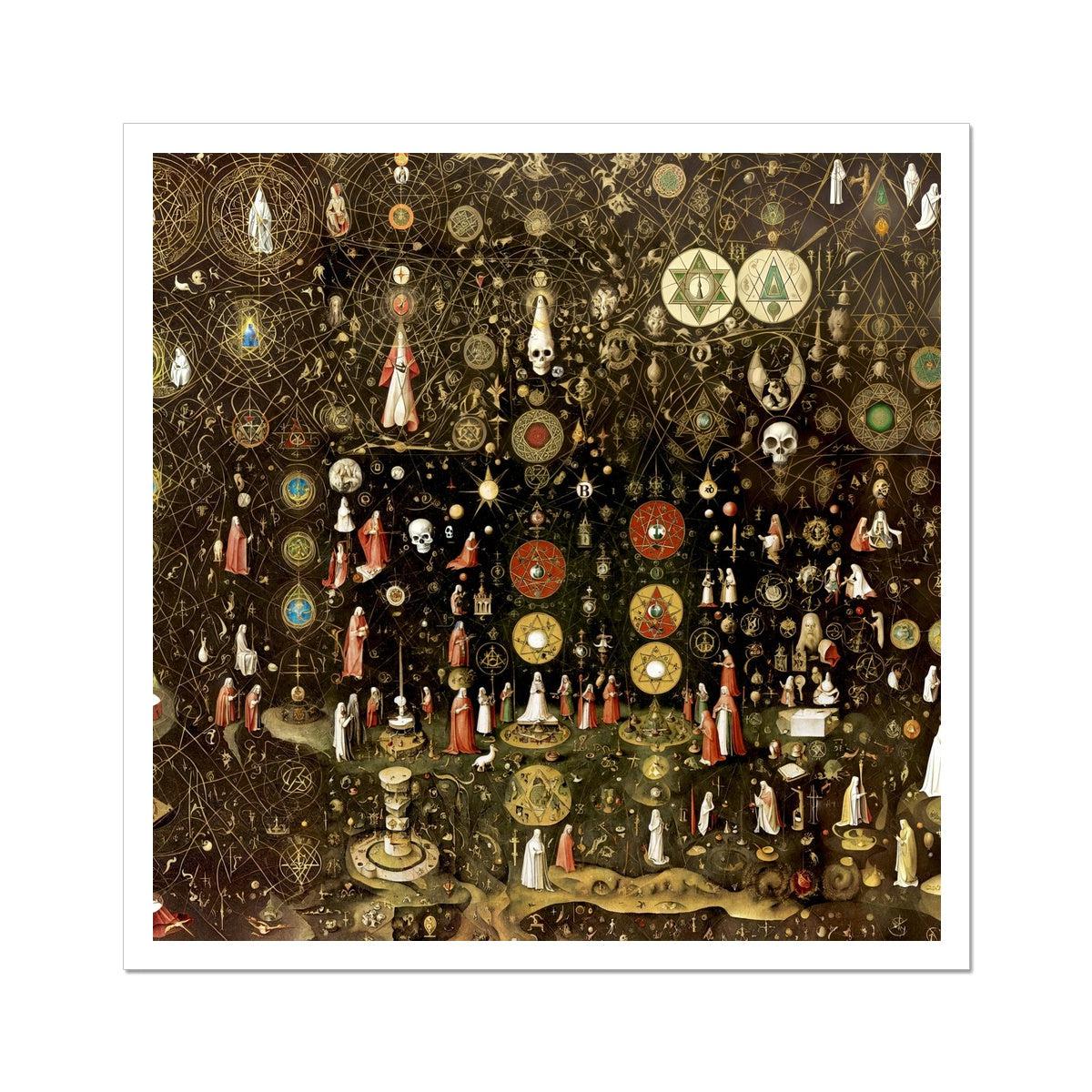 Alchemical Hermetic Symbolism | Arcane Secret Wisdom | Illuminati Freemason Astrology | Vintage Occult Kabbala Fine Art Print