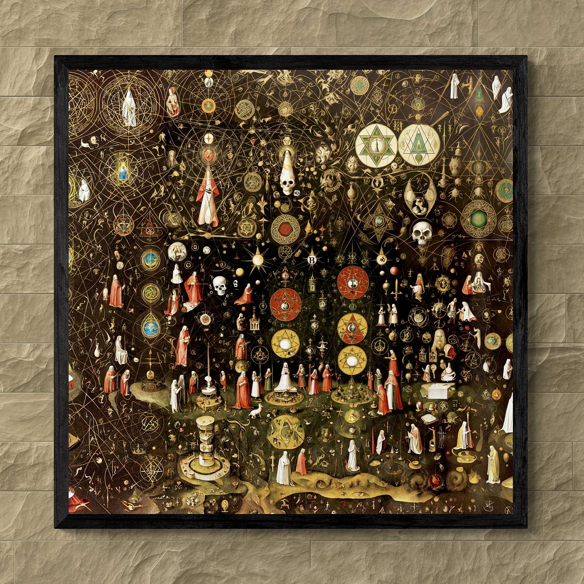 Alchemical Hermetic Symbolism | Arcane Secret Wisdom | Illuminati Freemason Astrology | Vintage Occult Kabbala Fine Art Print