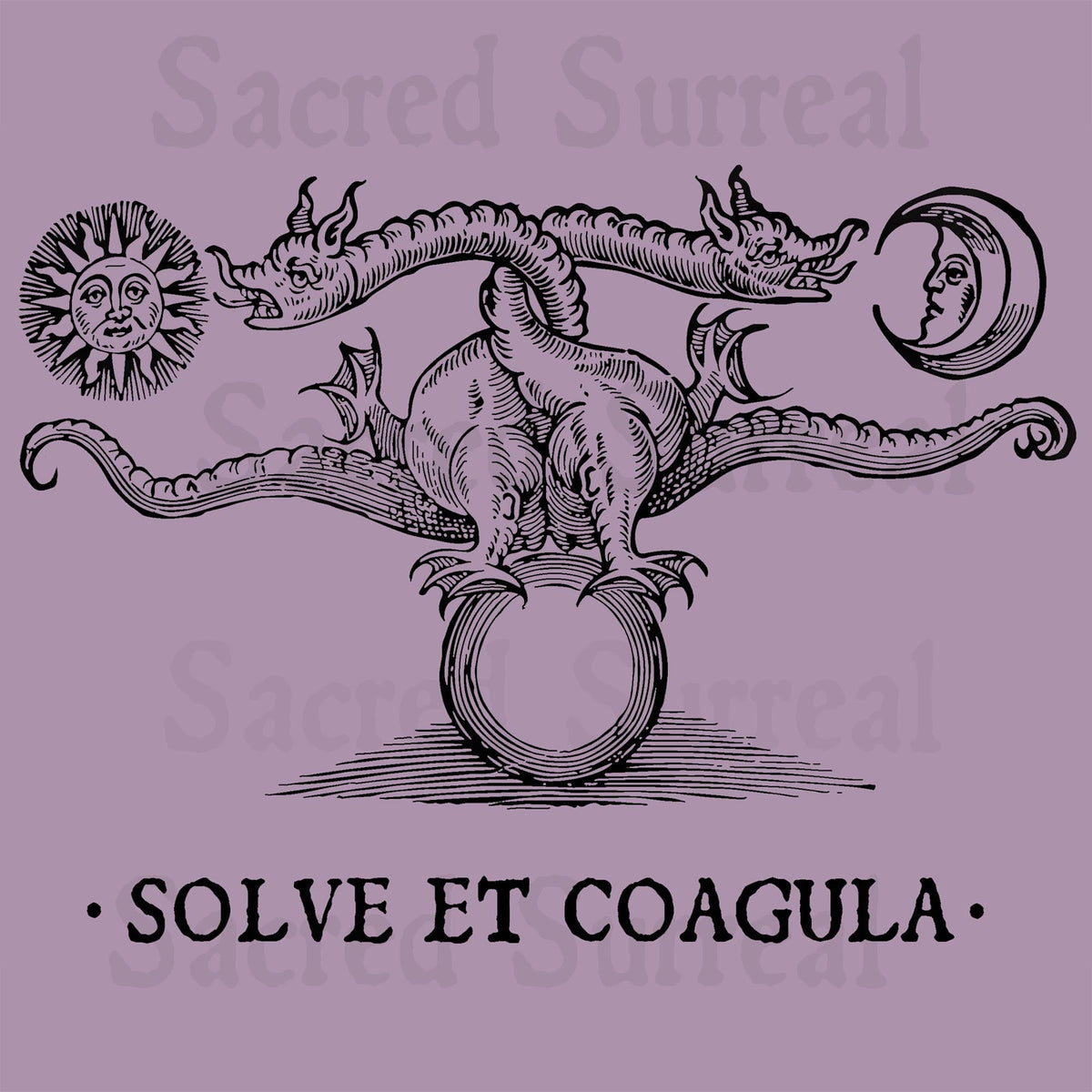 Alchemical, Medieval Occult Celtic Dragon | Esoteric Pagan "Solve Et Coagula" Graphic Art T-Shirt
