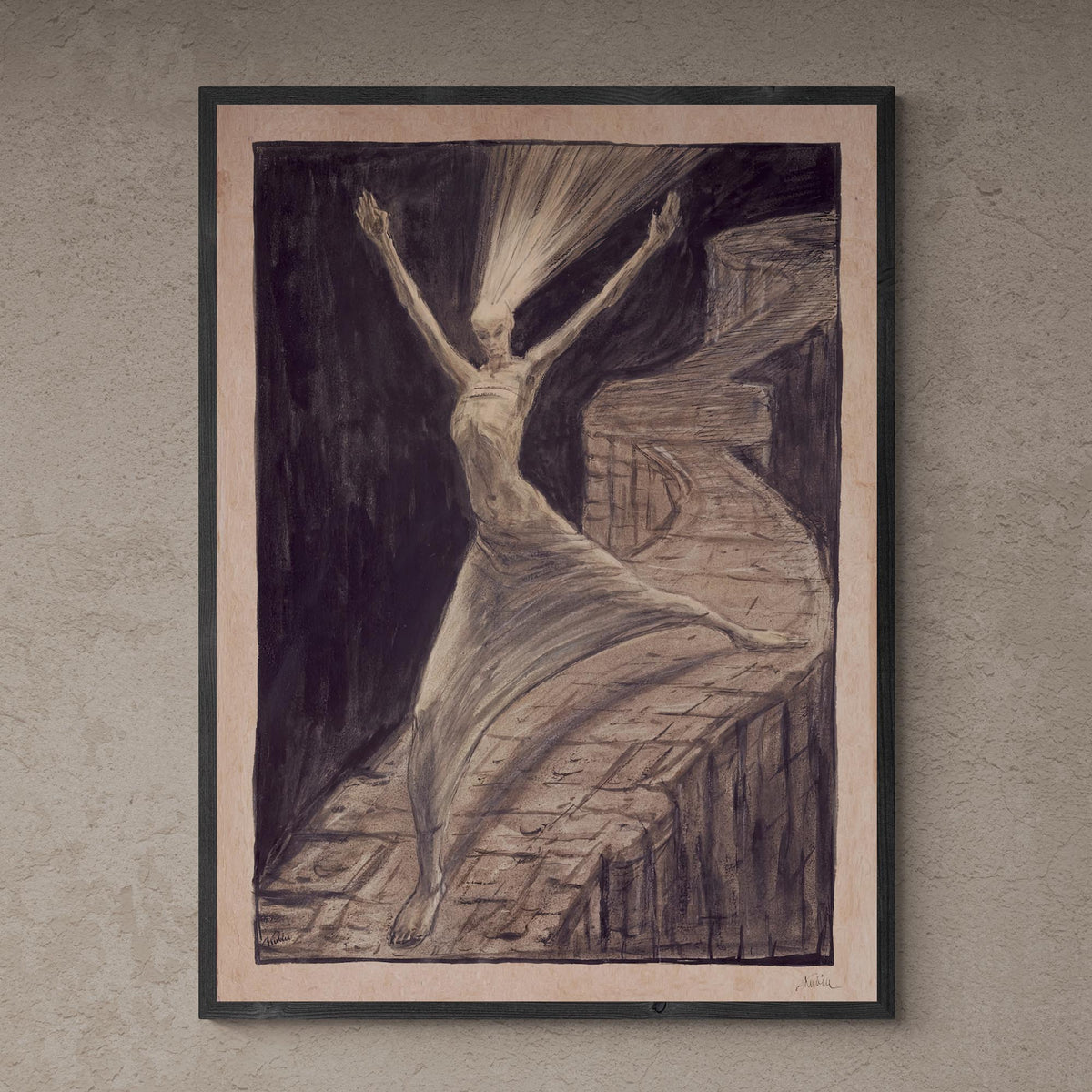 Framed Print 6&quot;x8&quot; / Black Frame Alfred Kubin: God of Light | Antique Symbolist Surrealist | Gothic Home Decor | Dark Fantasy Occult Mystic Pagan Magick Framed Art Print