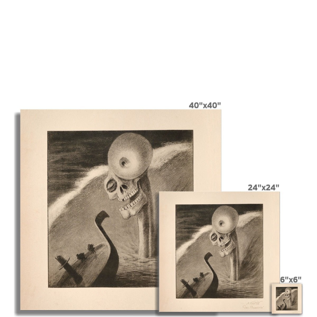 giclee 6"x6" Alfred Kubin Oblivion | Symbolist Vintage Surrealist Fantasy Fine Art Print