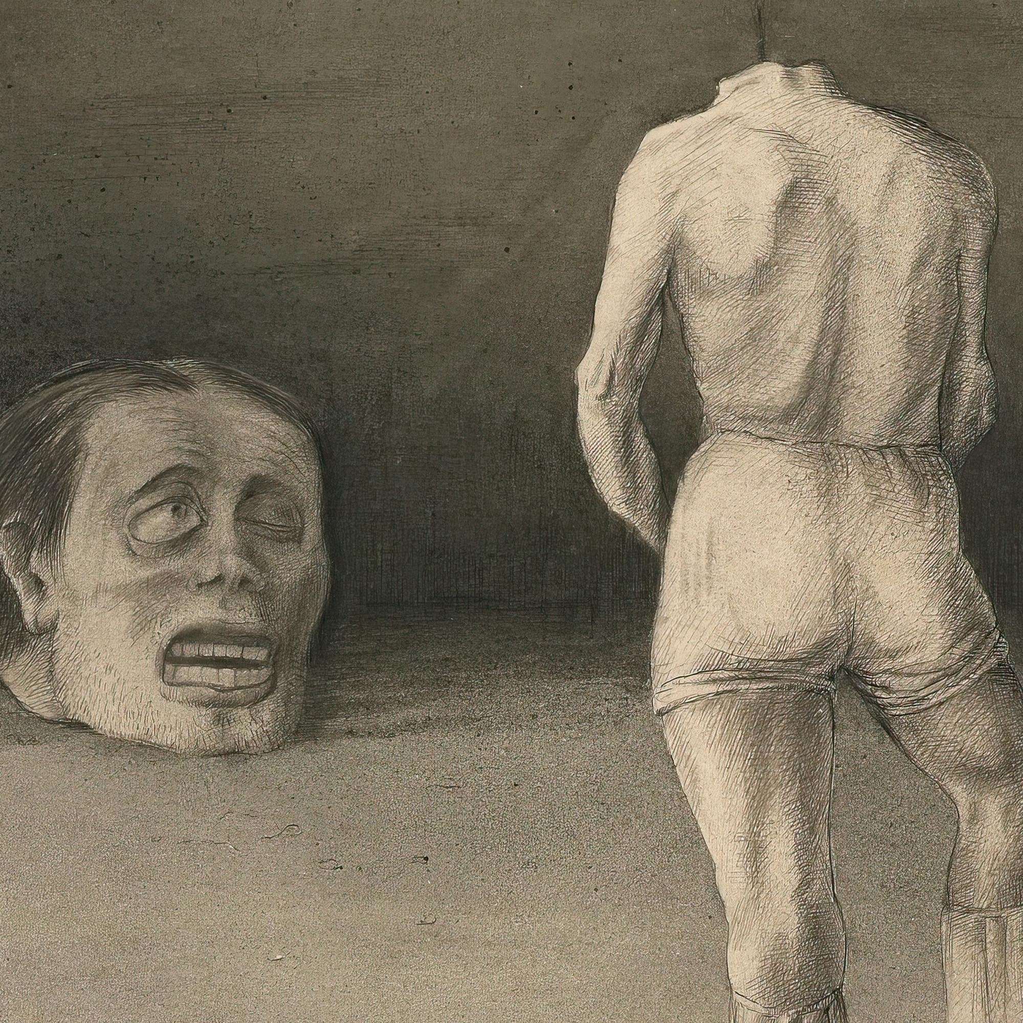 Alfred Kubin: Self Reflection, Mysterious Symbolist Art | Surreal Gothic Expressionist Fantasy Art | Strange Macabre Vintage Giclée Fine Art Print