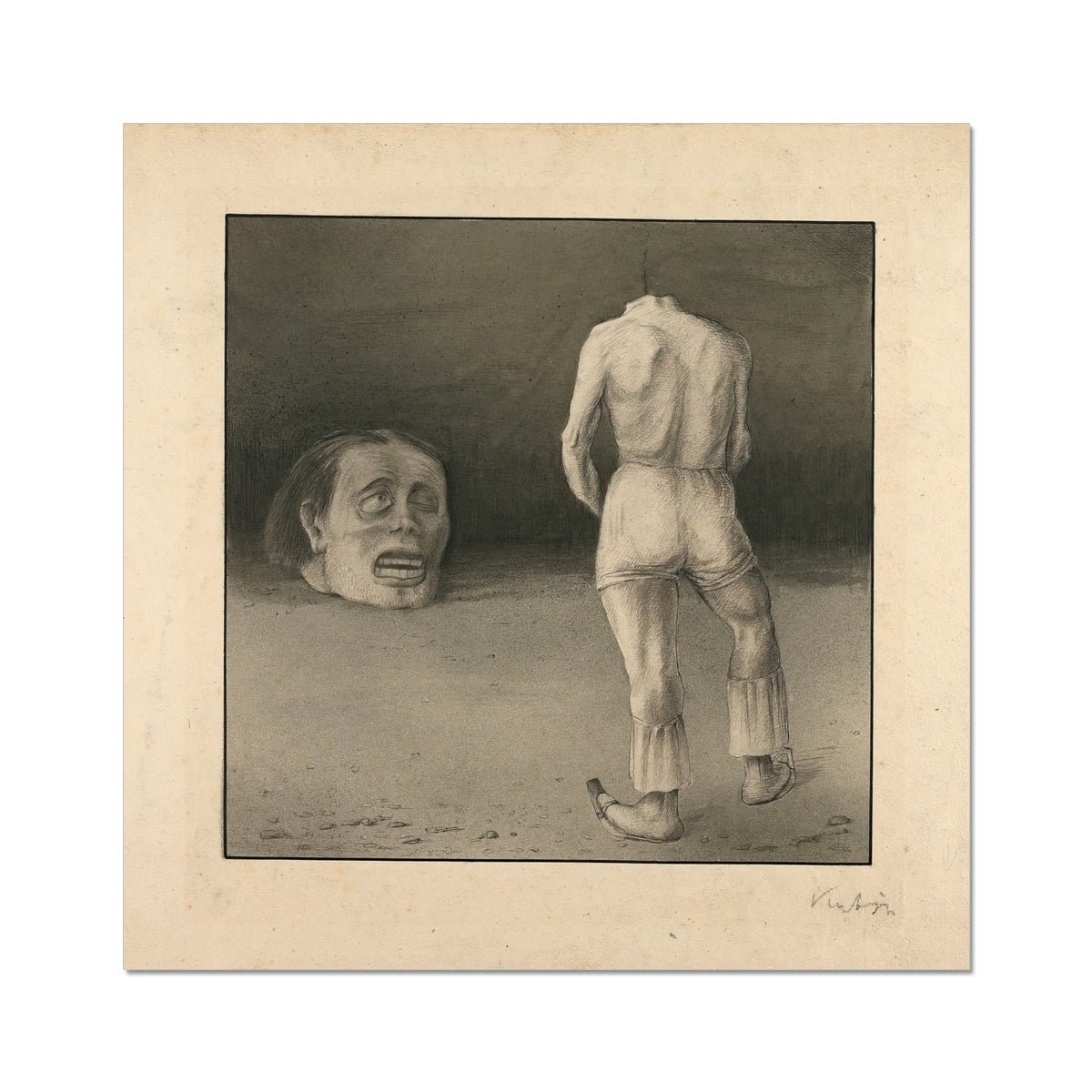 Alfred Kubin: Self Reflection, Mysterious Symbolist Art | Surreal Gothic Expressionist Fantasy Art | Strange Macabre Vintage Giclée Fine Art Print